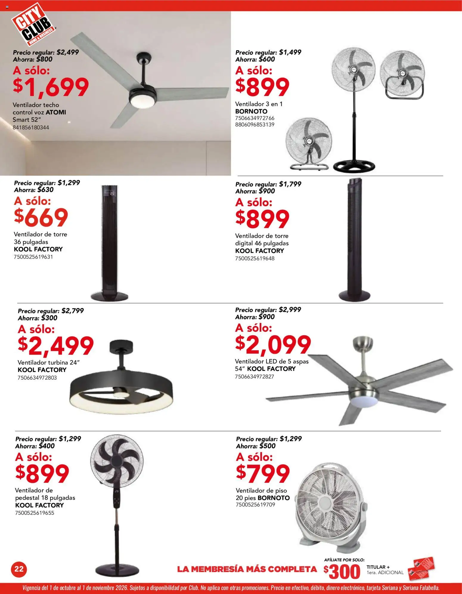 Vista previa las ofertas de la tienda City Club - City Club catálogo desde el 01/10/2026 - Ventilador