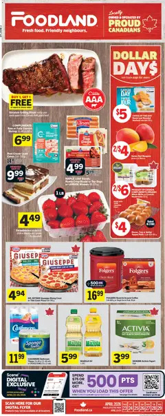 Un aperçu du dépliant Foodland weekly flyer / circulaire du magasin Foodland est valide à partir 23 avr. 2026