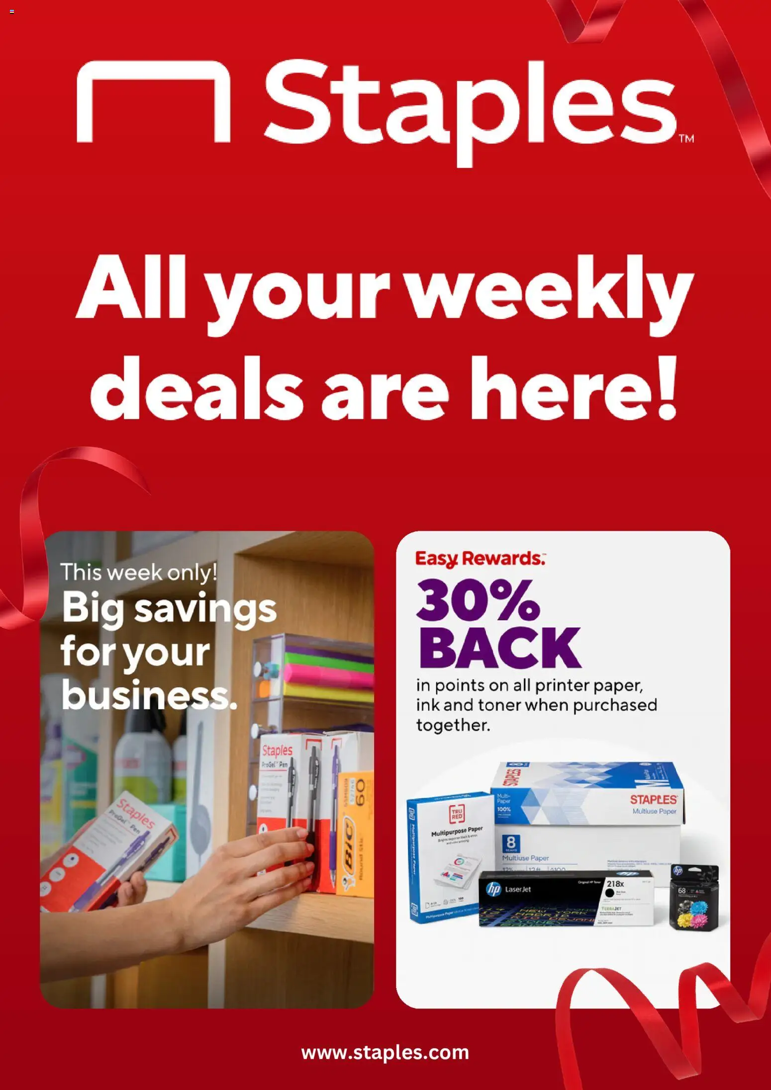 Ad Preview of Staples Staples Weekly Ad from 05/03/2026 - Printer, Pen, Ink, Toner