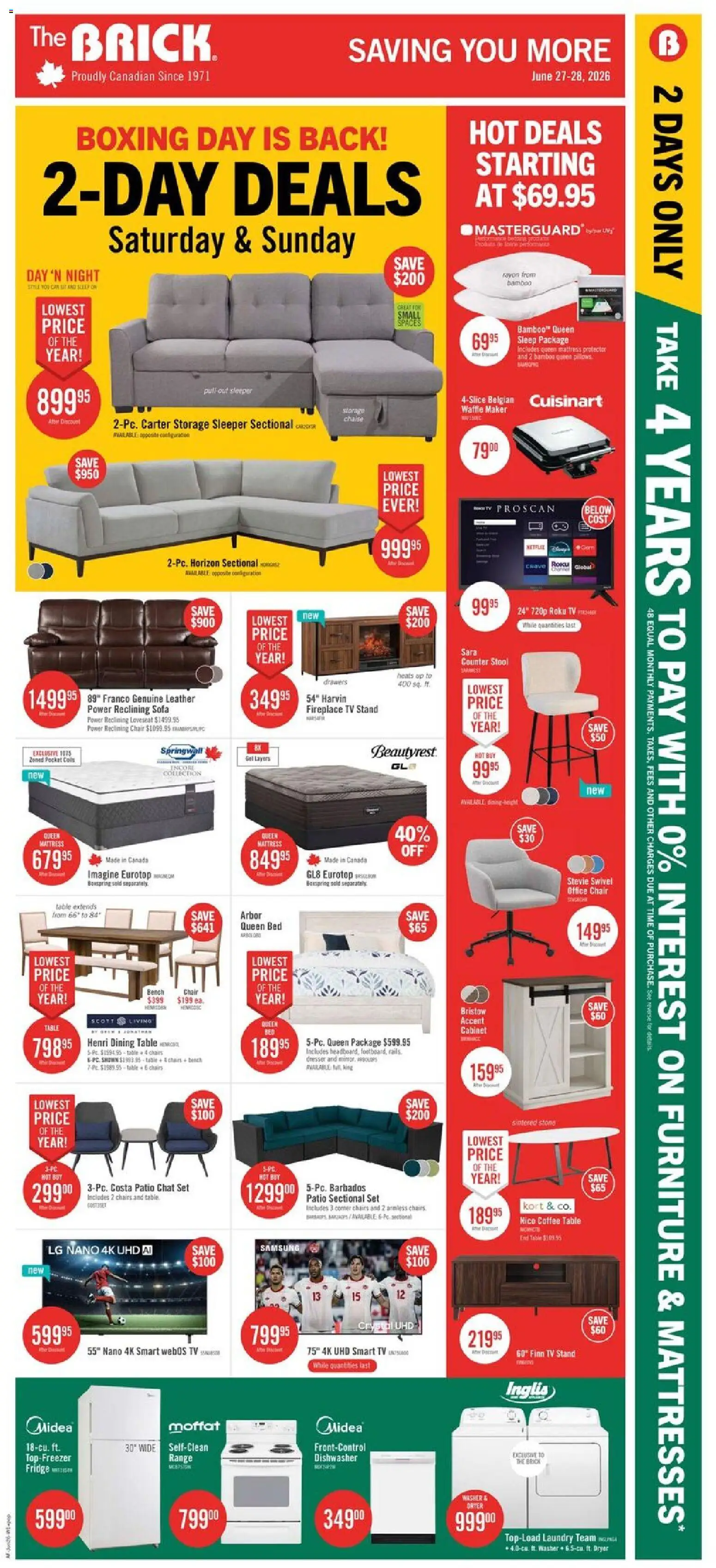 Preview of leaflet The Brick weekly flyer / circulaire from shop The Brick is valid from Jun 22, 2026