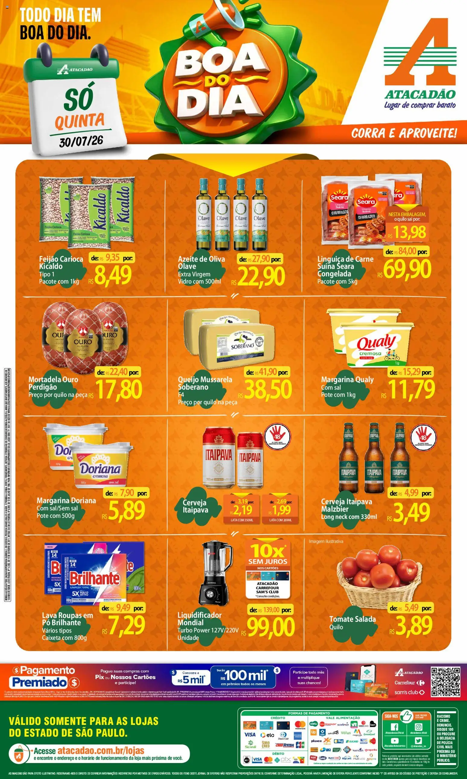 Pré-Visualização do folheto "Atacadão ofertas - SP" da loja Atacadão válido a partir de 30/07/2026