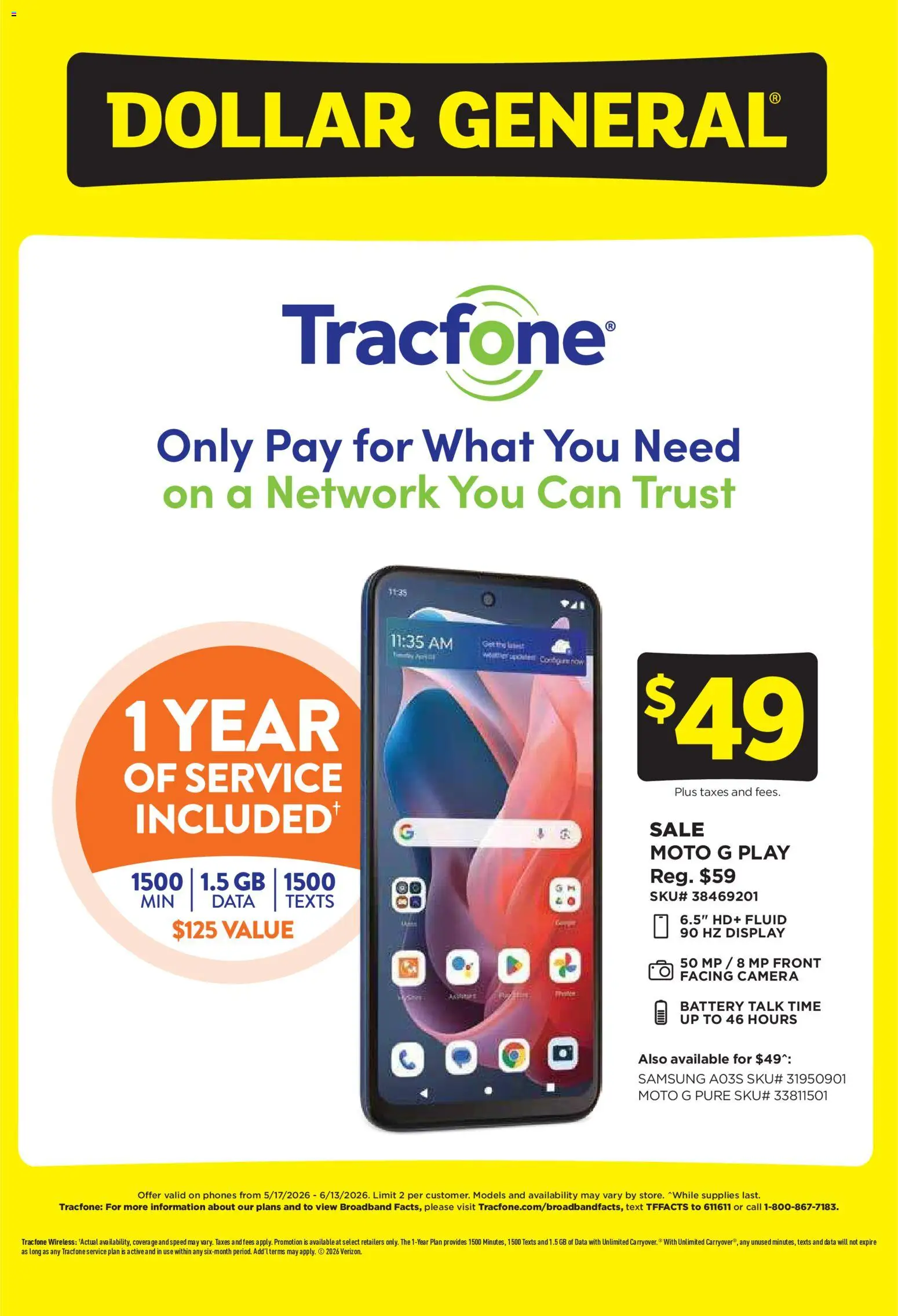 Ad Preview of Dollar General Dollar General Wireless Deals from 05/17/2026