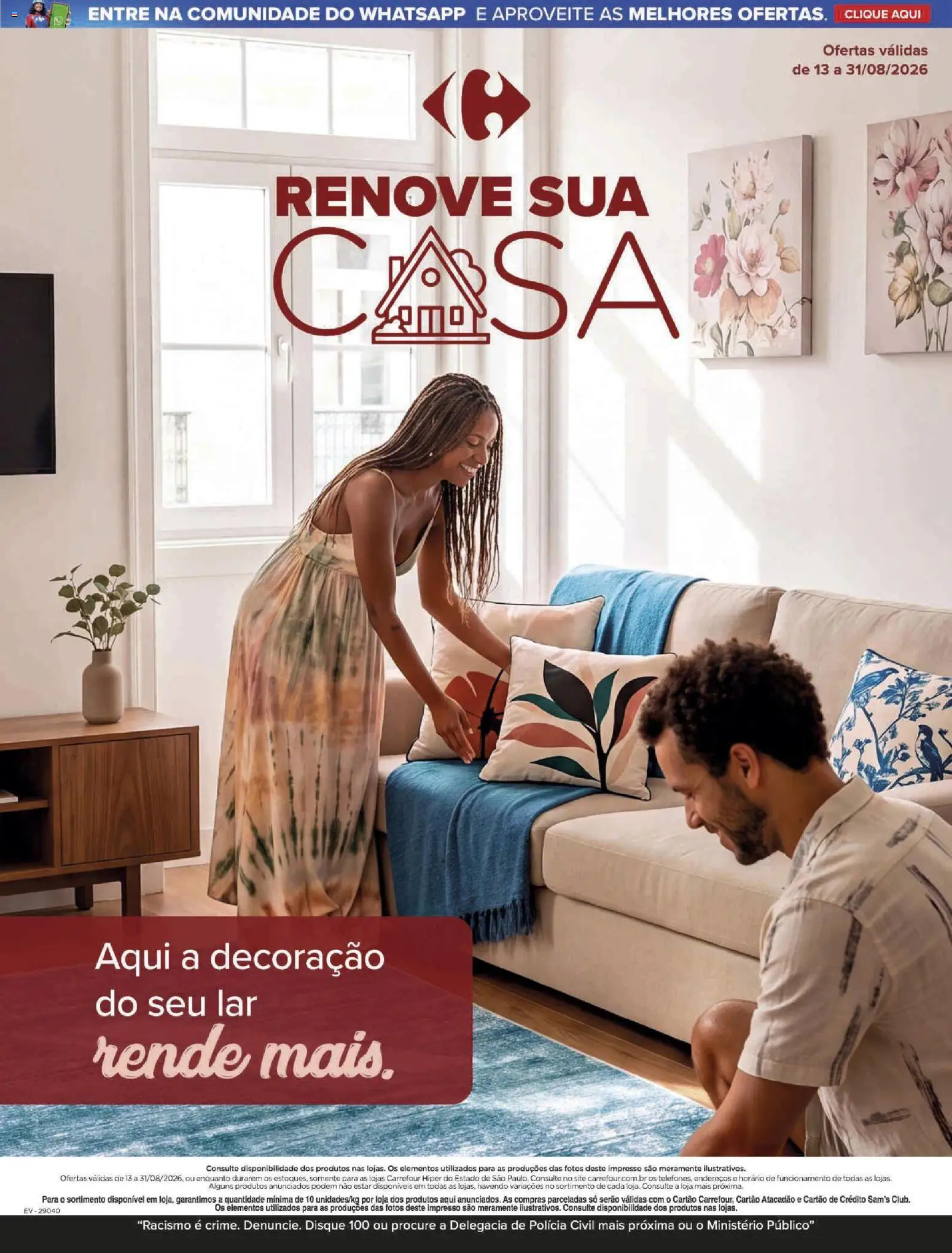 Pré-Visualização do folheto "Carrefour ofertas Renove Sua Casa" da loja Carrefour válido a partir de 13/08/2026