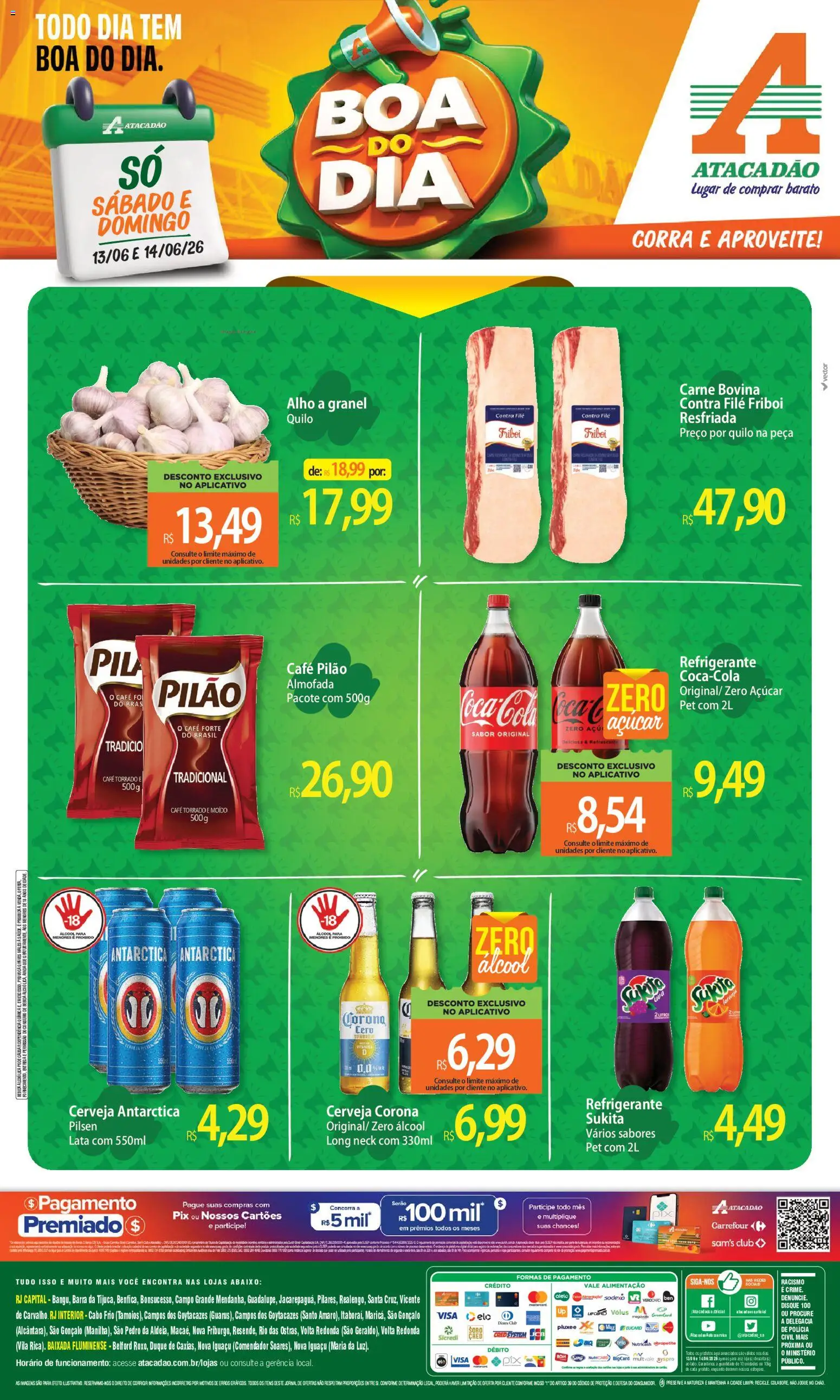Pré-Visualização do folheto "Atacadão ofertas - RJ" da loja Atacadão válido a partir de 13/06/2026