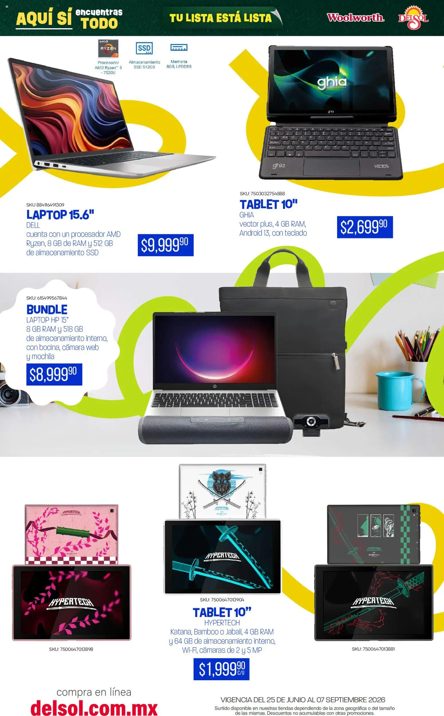 Vista previa las ofertas de la tienda Del Sol y Woolworth - Del Sol y Woolworth catálogo Back To School desde el 25/06/2026 