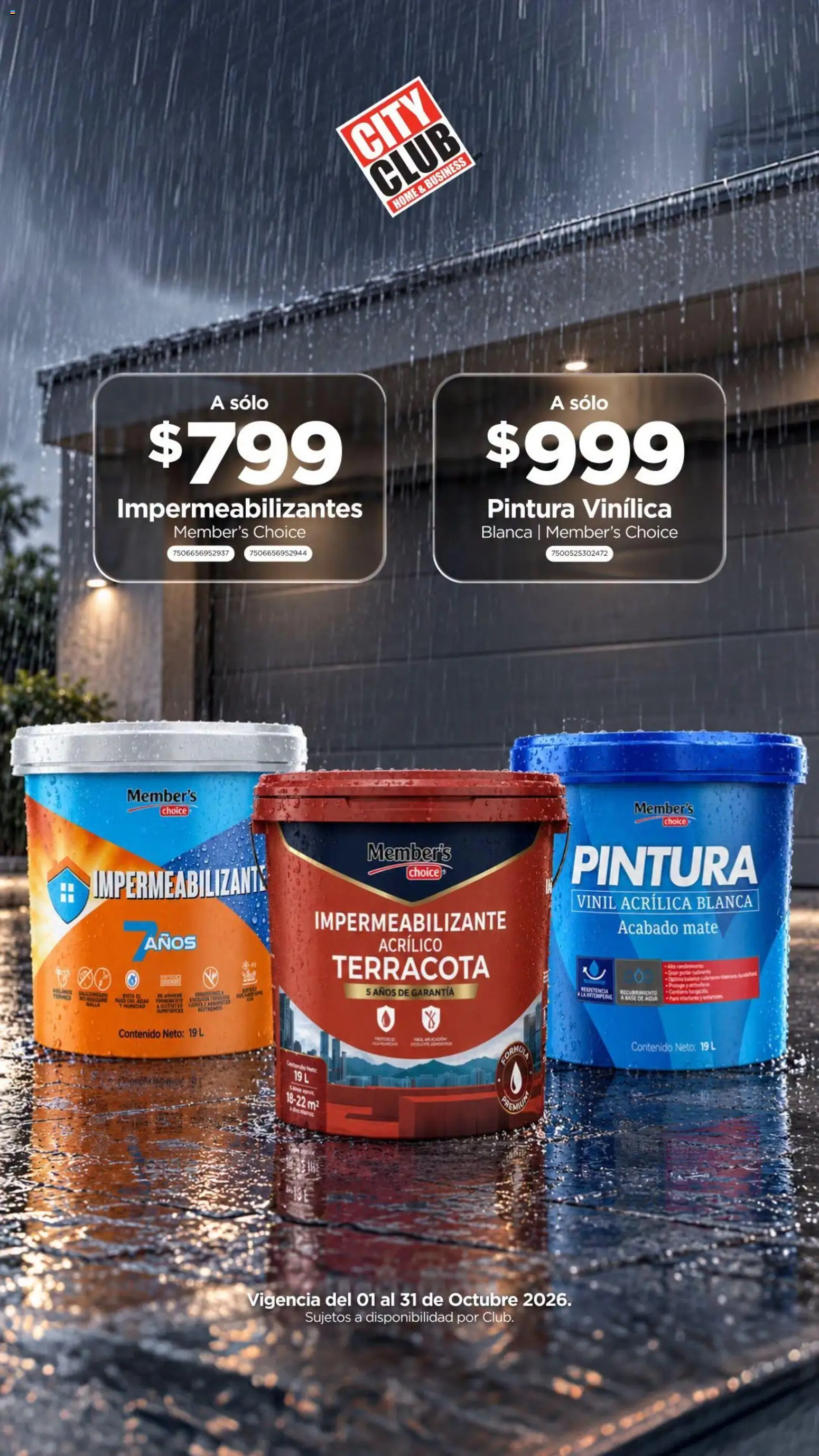 Vista previa las ofertas de la tienda City Club - City Club catálogo Protege tu casa en la temporada de lluvia desde el 01/10/2026 