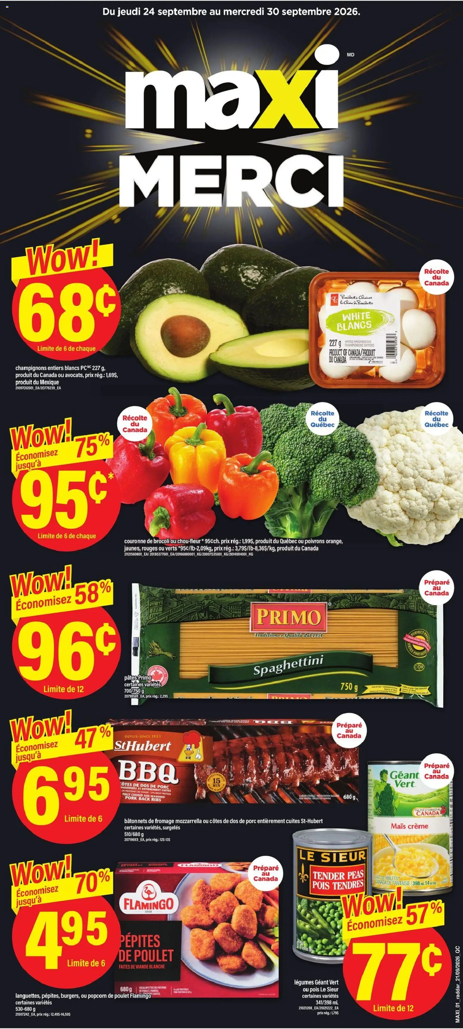 Preview of leaflet Maxi weekly flyer / circulaire from shop Maxi is valid from Sep 24, 2026