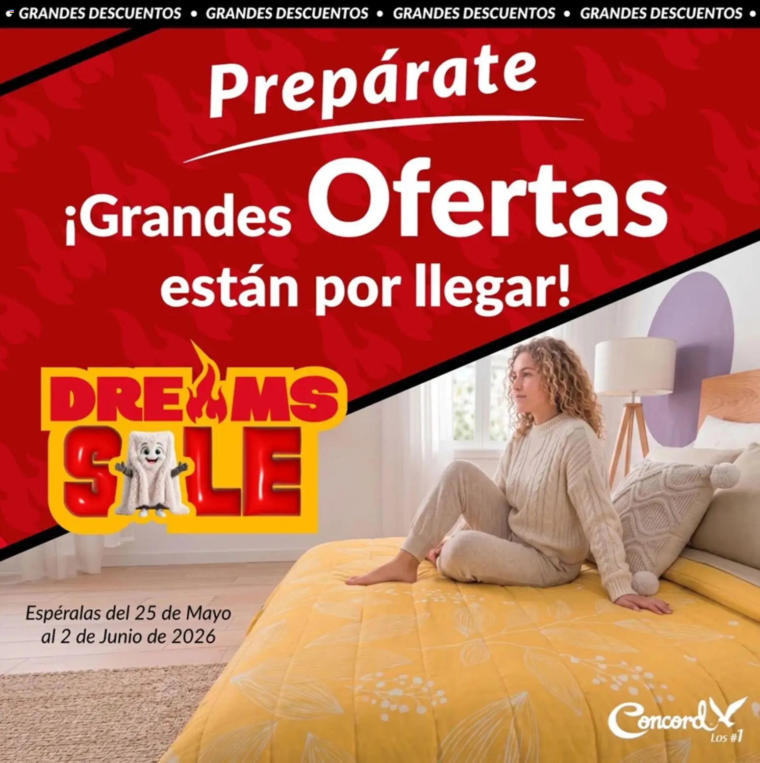 Vista previa las ofertas de la tienda Colchas Concord - Colchas Concord Dreams Sale aviso desde el 14/05/2026 