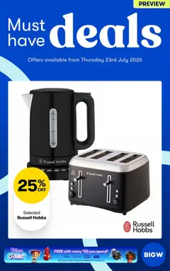 Preview of catalogue Big W Must Have Deals PREVIEW from shop Big W valid 23/07/2026