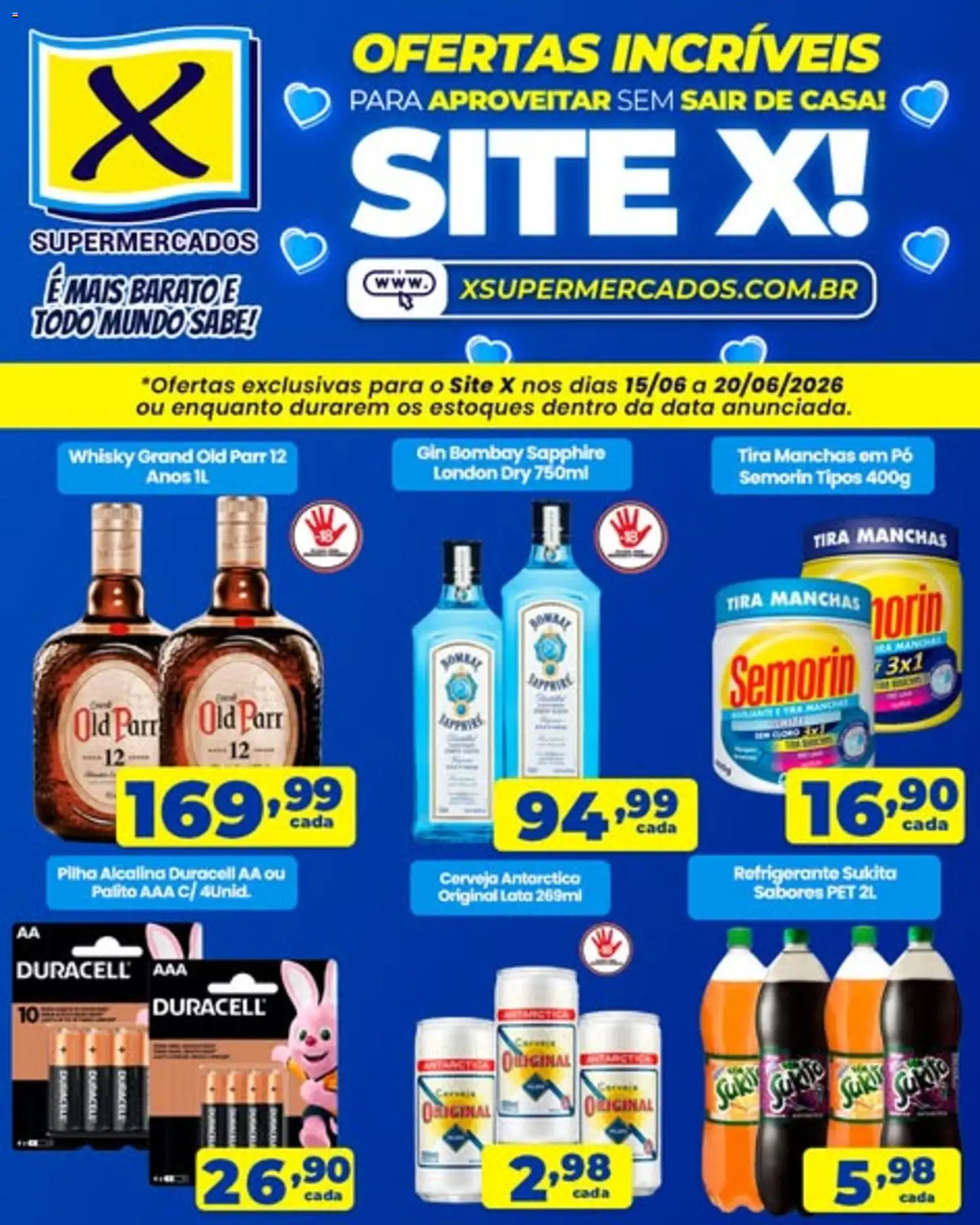 Pré-Visualização do folheto "X Supermercados ofertas incríveis" da loja X Supermercados válido a partir de 15/06/2026