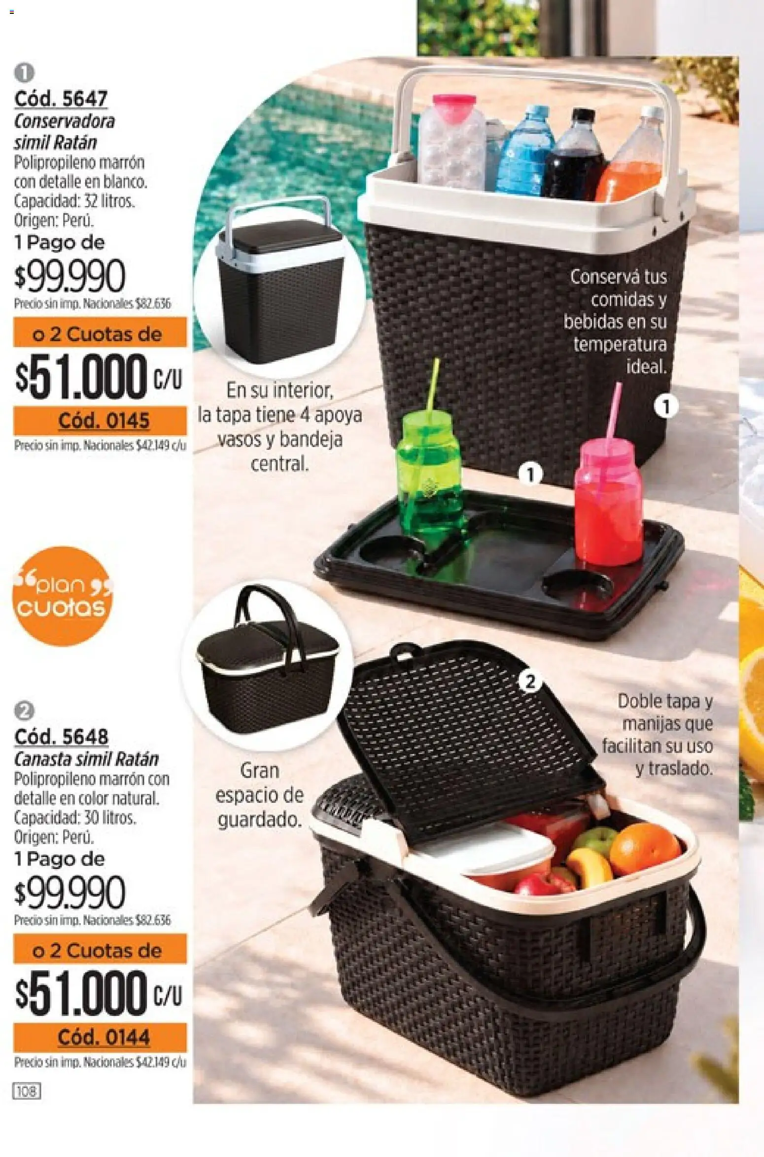 Vista previa del folleto de la tienda Amodil válido desde el 01/10/2026 - Bebidas, Conservadora, Vasos, Bandeja, Canasta