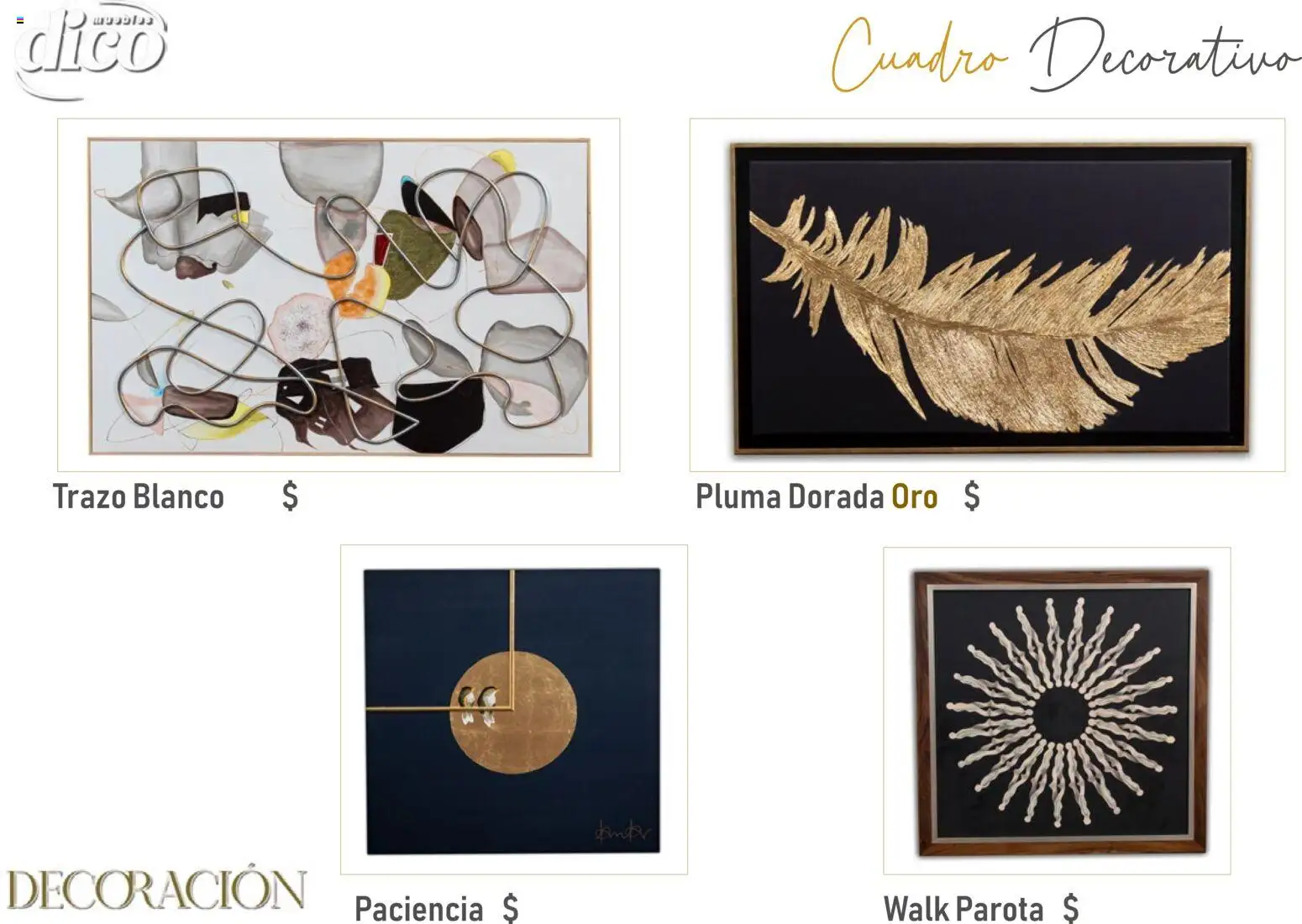 Vista previa las ofertas de la tienda Muebles Dico - Catálogo Decoración desde el 09/12/2025 