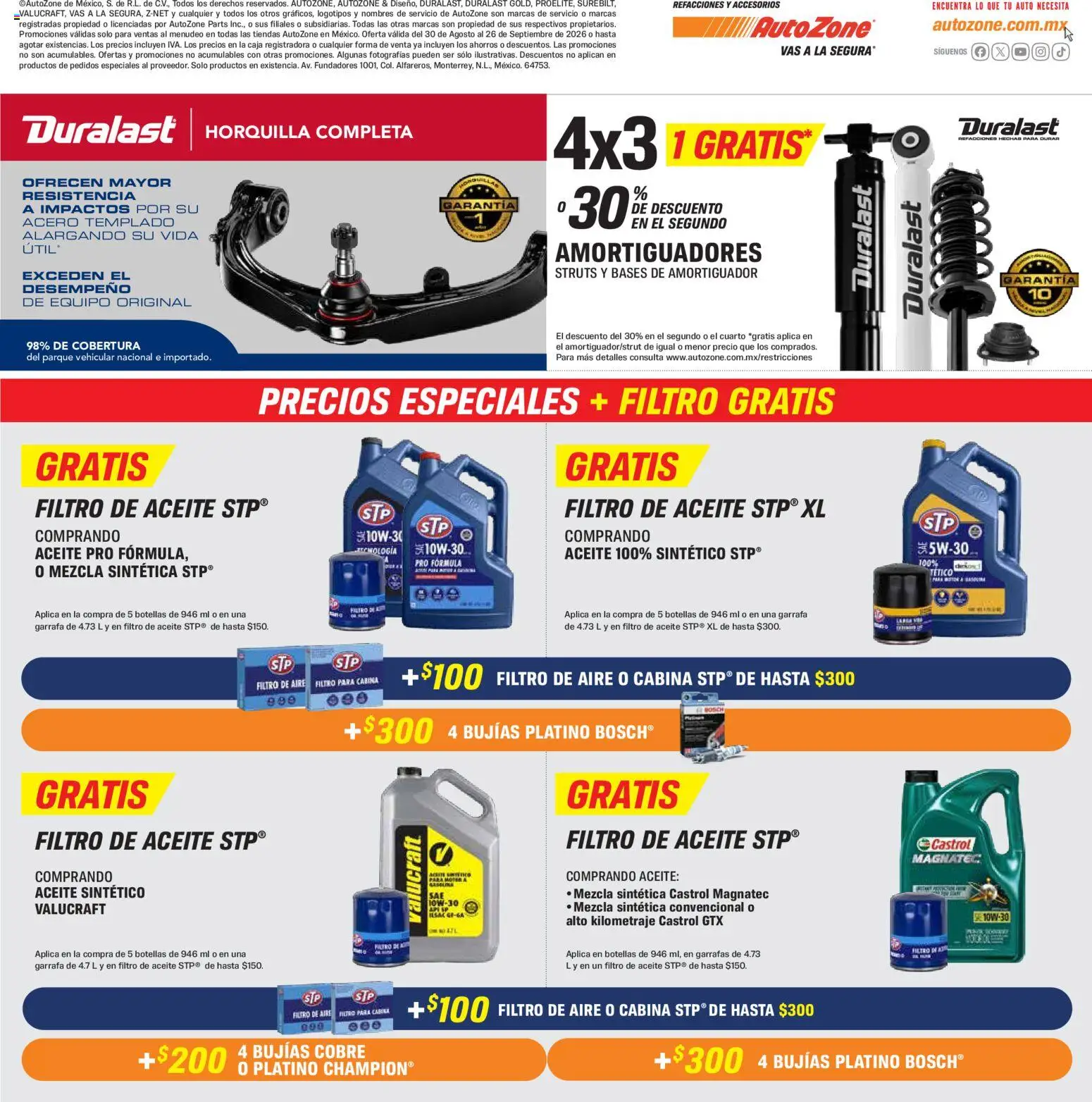 Vista previa las ofertas de la tienda AutoZone - AutoZone catálogo desde el 30/08/2026 