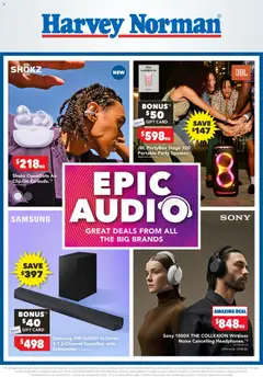 Preview of catalogue Harvey Norman Epic Audio from shop Harvey Norman valid 06/08/2026