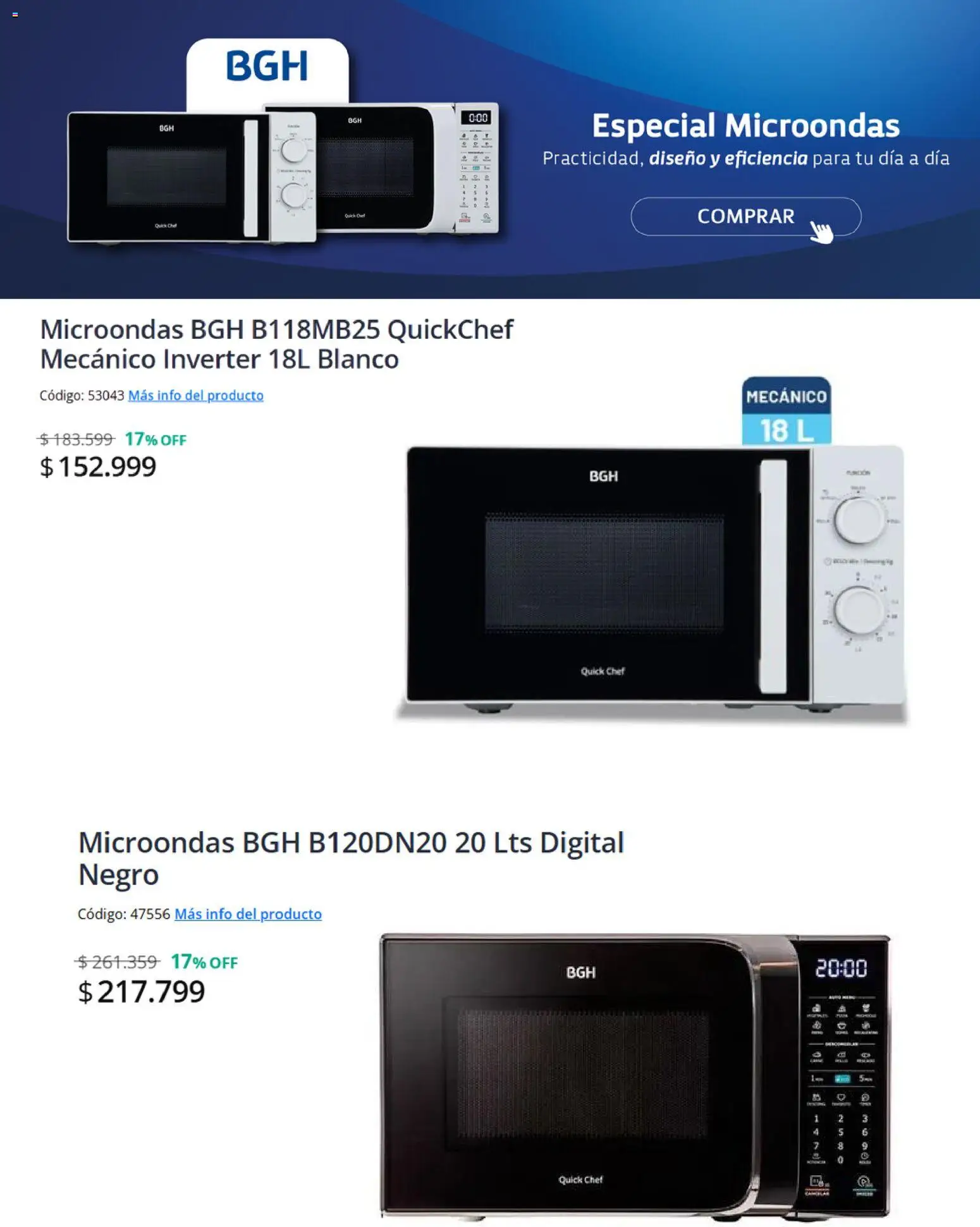 Vista previa del folleto de la tienda Grupo Marquez válido desde el 01/10/2026 - Microondas