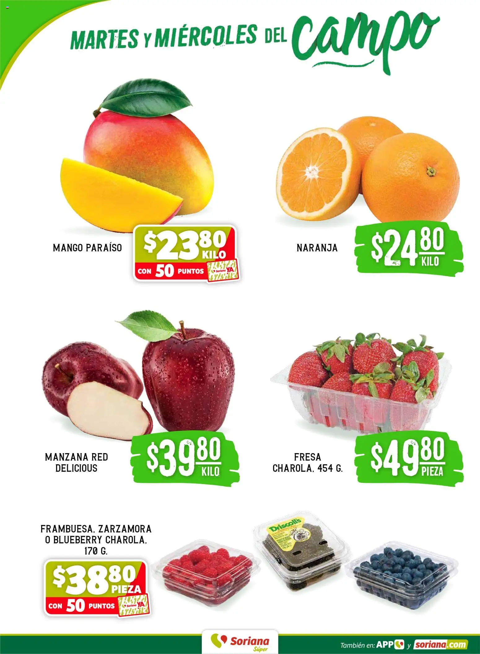 Vista previa las ofertas de la tienda Soriana - Soriana Martes y Miércoles del Campo Súper: Ver, Tab, Chis, Camp, Yuc y Q. Roo desde el 05/05/2026 