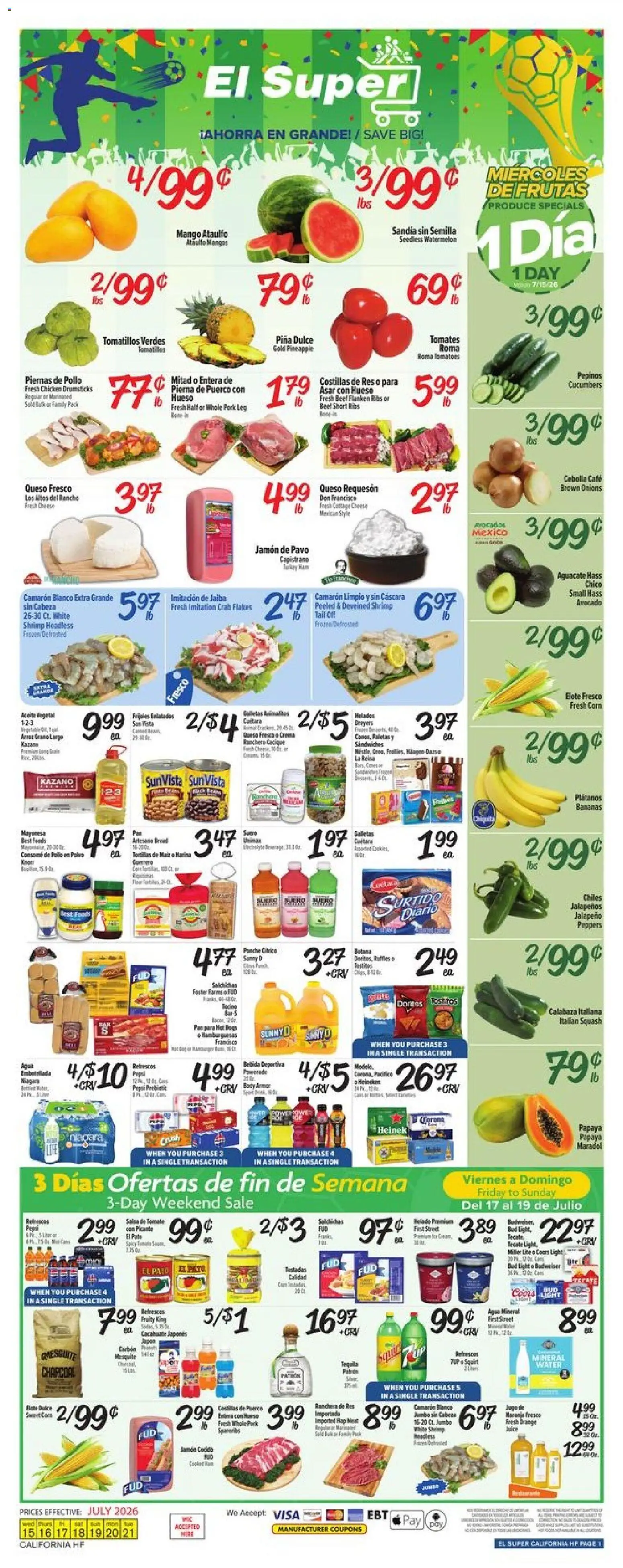 Ad Preview of El Super El Super Weekly Ad from 07/15/2026