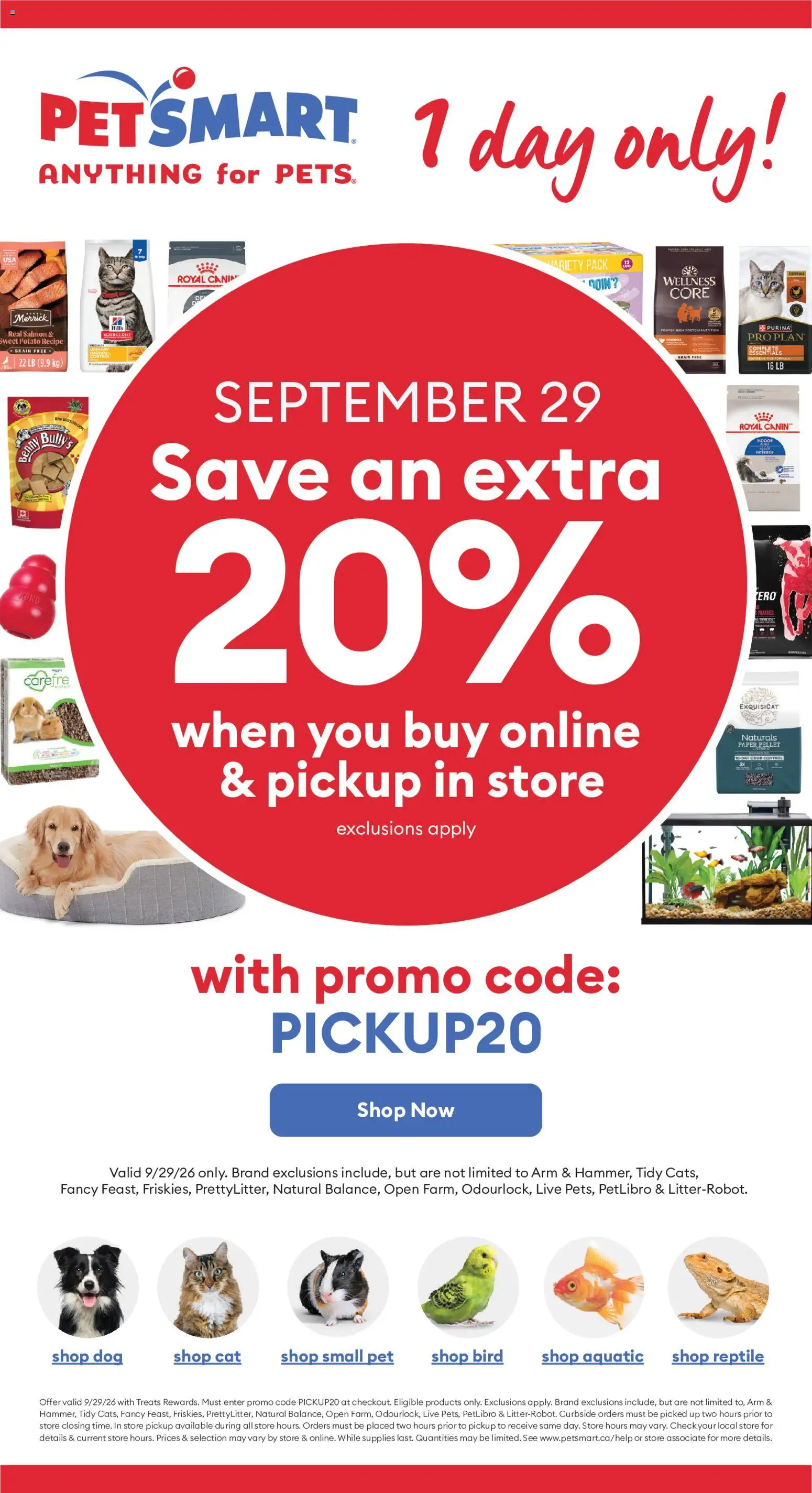 Preview of leaflet Petsmart flyer - 1 day only from shop Petsmart is valid from Sep 29, 2026