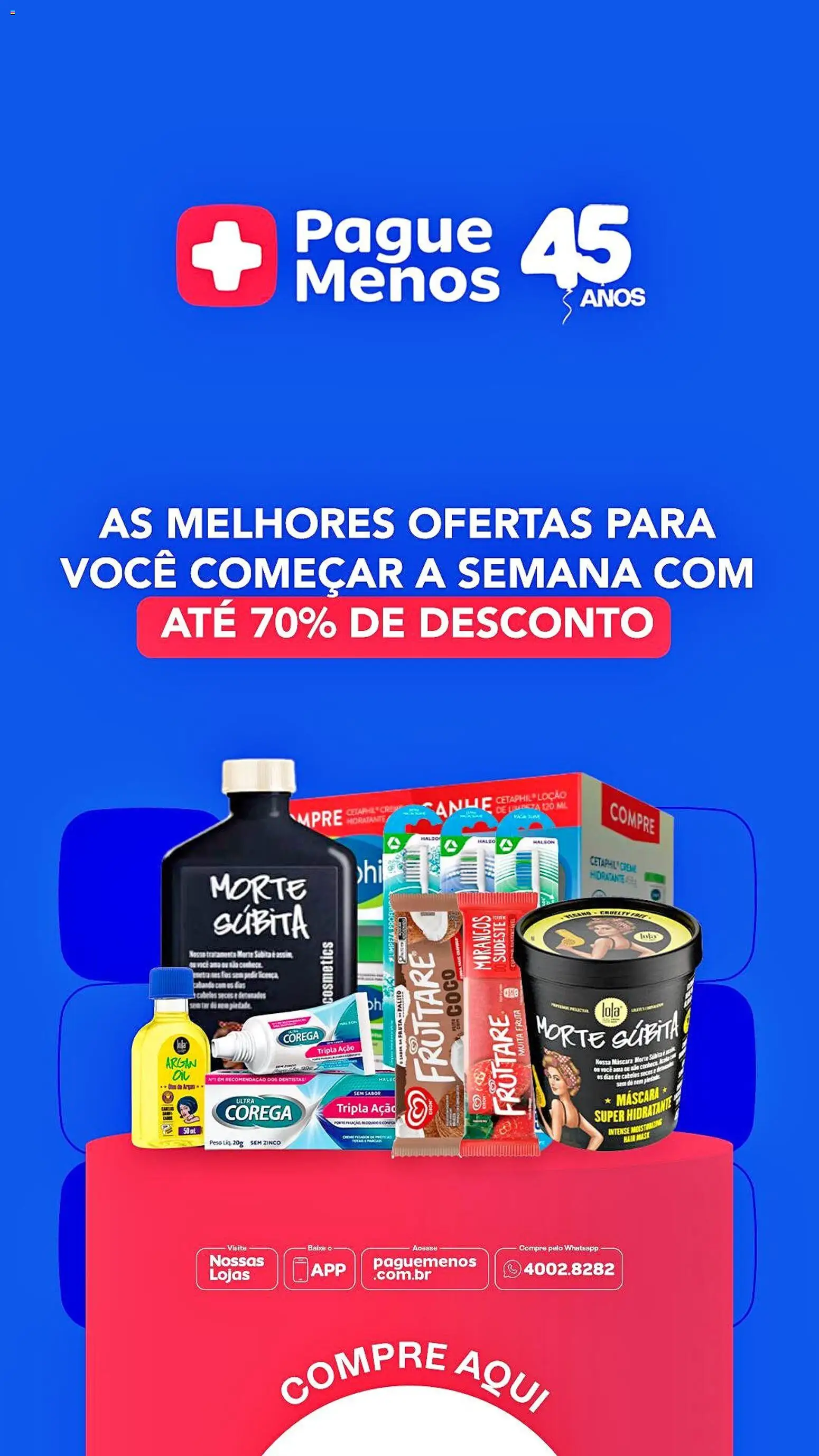 Pré-Visualização do folheto "Pague Menos - Catálogo atual" da loja Pague Menos válido a partir de 27/07/2026 - Coco, Morangos, Sal
