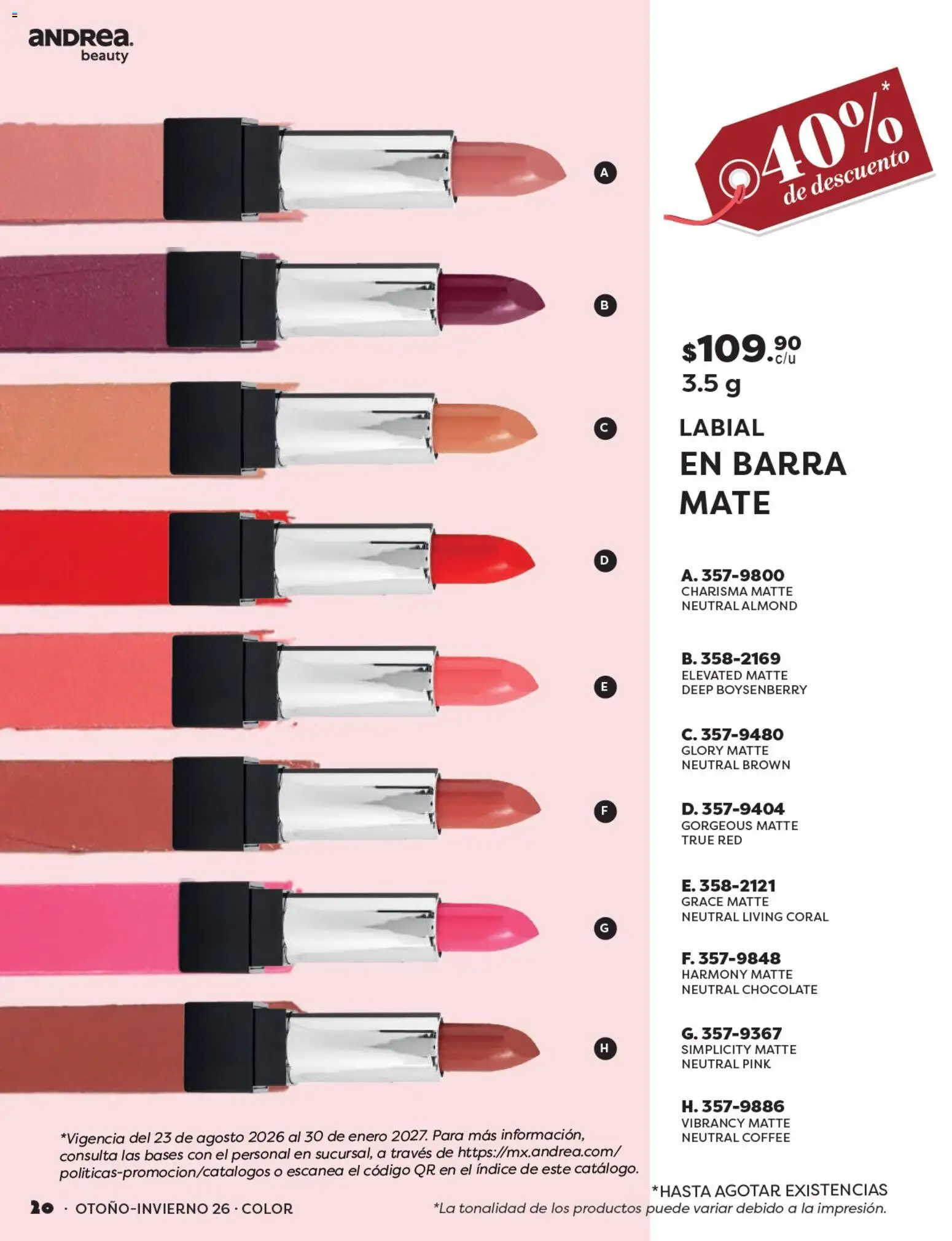 Vista previa las ofertas de la tienda Andrea - Andrea catálogo Beauty desde el 23/08/2026 