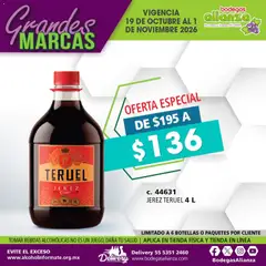 Vista previa las ofertas de la tienda Bodegas Alianza - Bodegas Alianza catálogo Grandes Marcas desde el 19/10/2026 