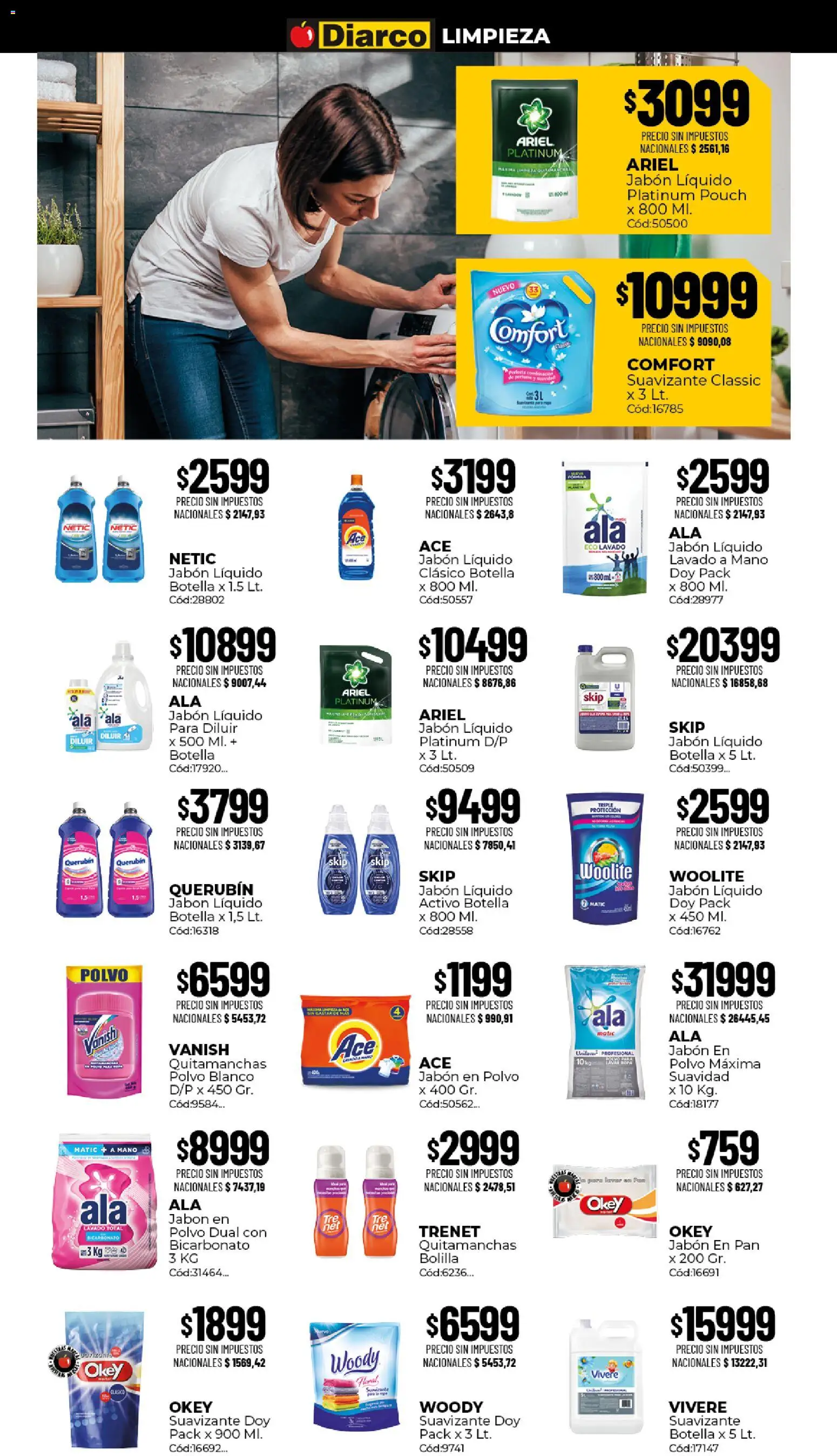 Vista previa del folleto de la tienda Diarco válido desde el 17/08/2026 - Pan, Pala, Jabón, Jabón líquido, Suavizante, Polvo, Jabón en polvo, Quitamanchas