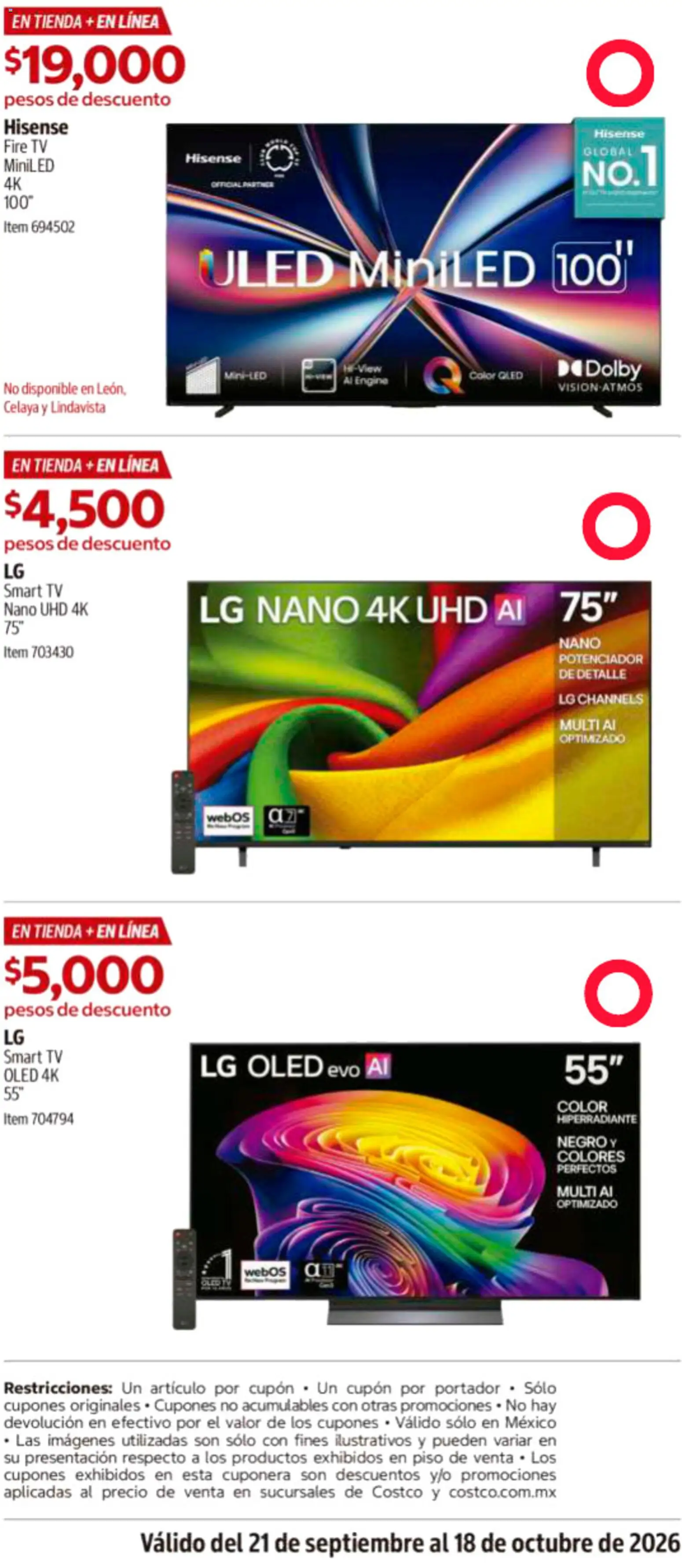 Vista previa las ofertas de la tienda Costco - Costco catálogo desde el 21/09/2026 - Televisión