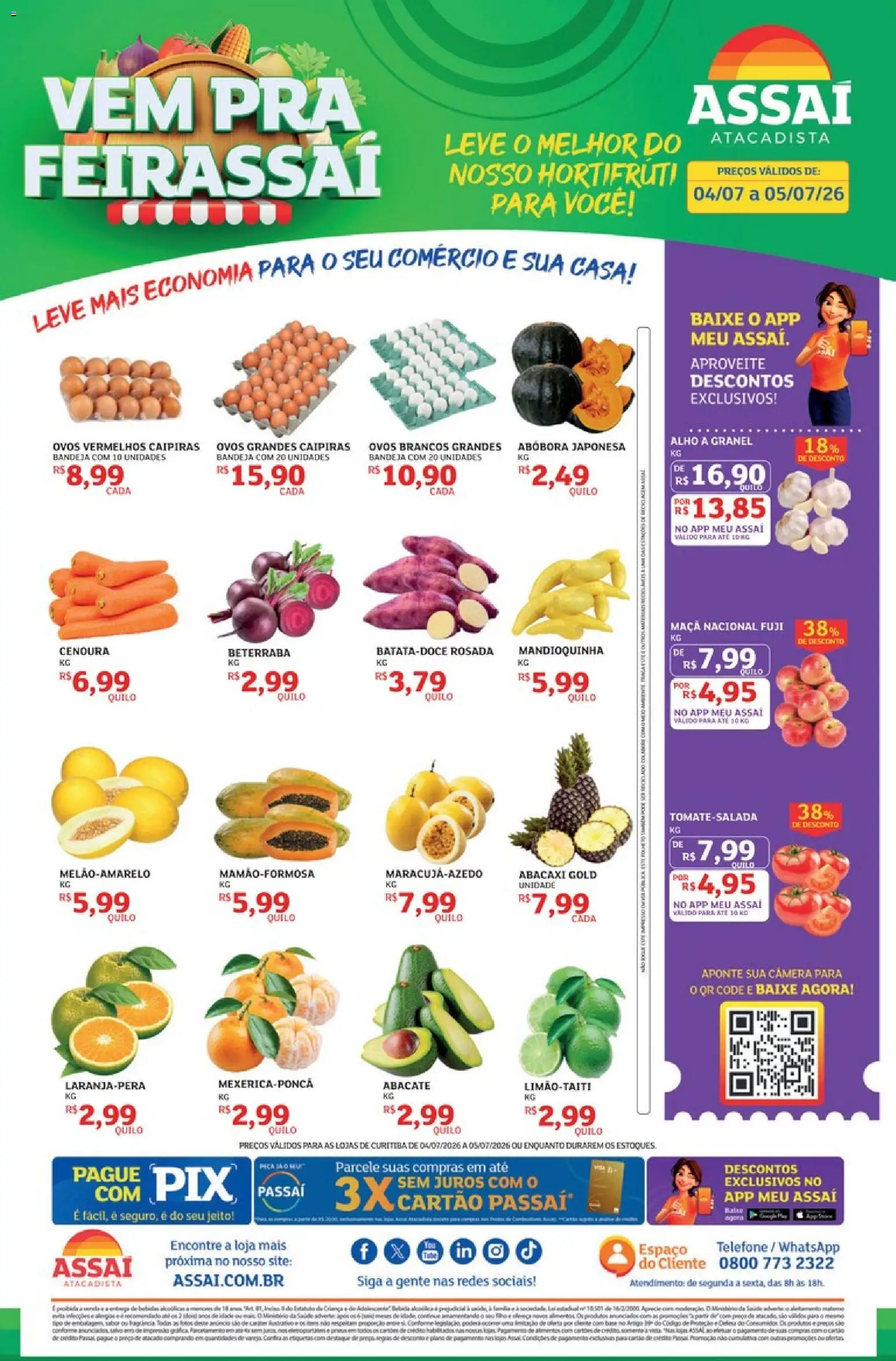 Pré-Visualização do folheto "Assaí Atacadista ofertas - PR" da loja Assaí Atacadista válido a partir de 04/07/2026