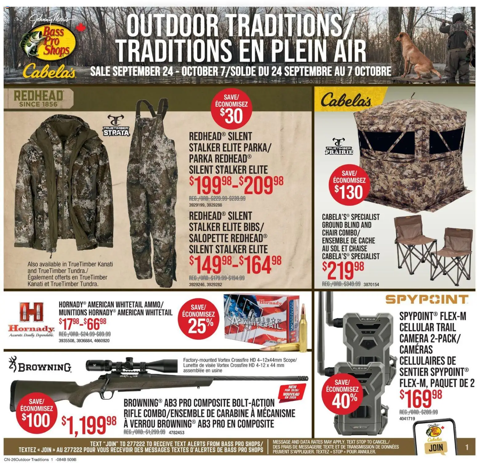 Preview of leaflet Cabelas weekly flyer / circulaire from shop Cabelas is valid from Sep 24, 2026