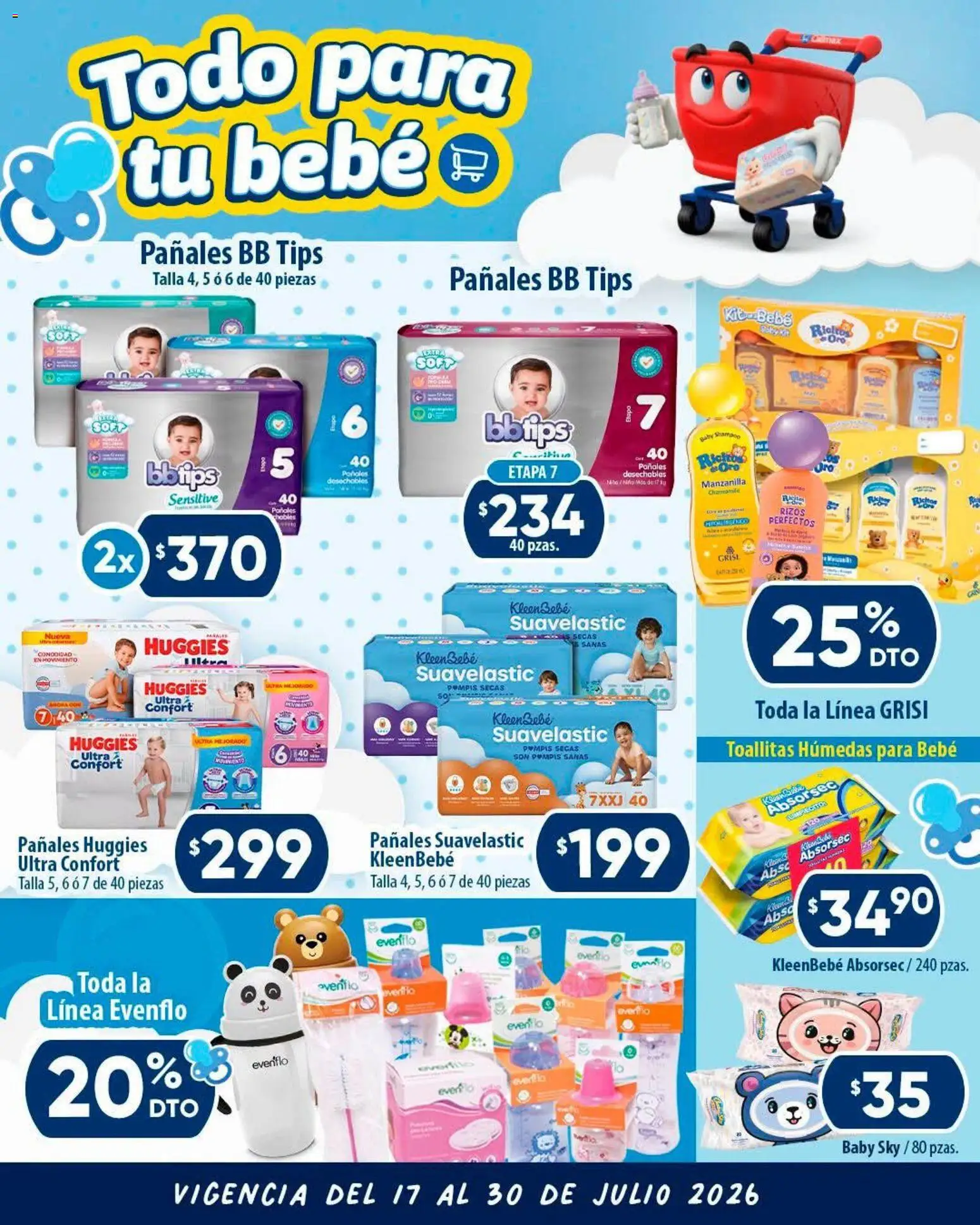 Vista previa las ofertas de la tienda Calimax - Calimax folleto Todo para tu bebé desde el 17/07/2026 - Shampoo, Toallitas húmedas, Pañales