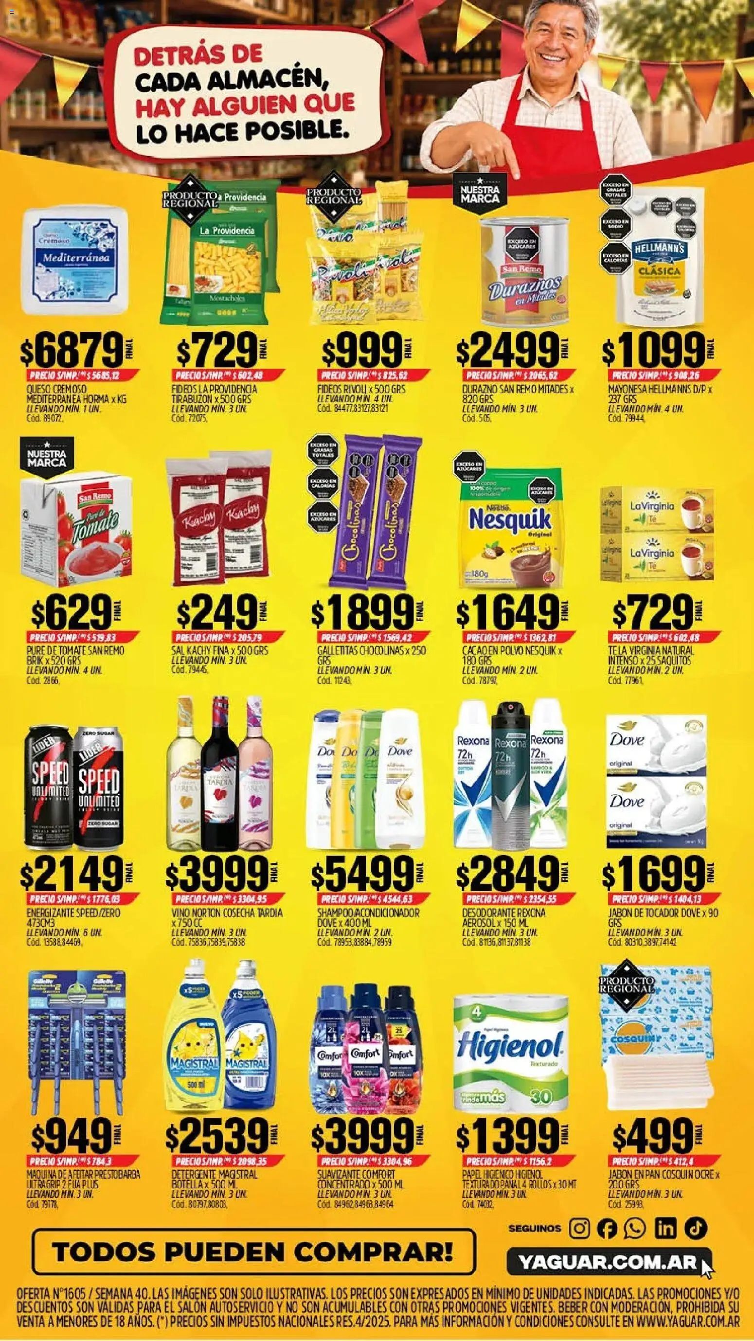 Vista previa del folleto de la tienda Yaguar válido desde el 28/09/2026 - Pan, Durazno, Papel higiénico, Desodorante, Cacao, Acondicionador, Suavizante, Polvo