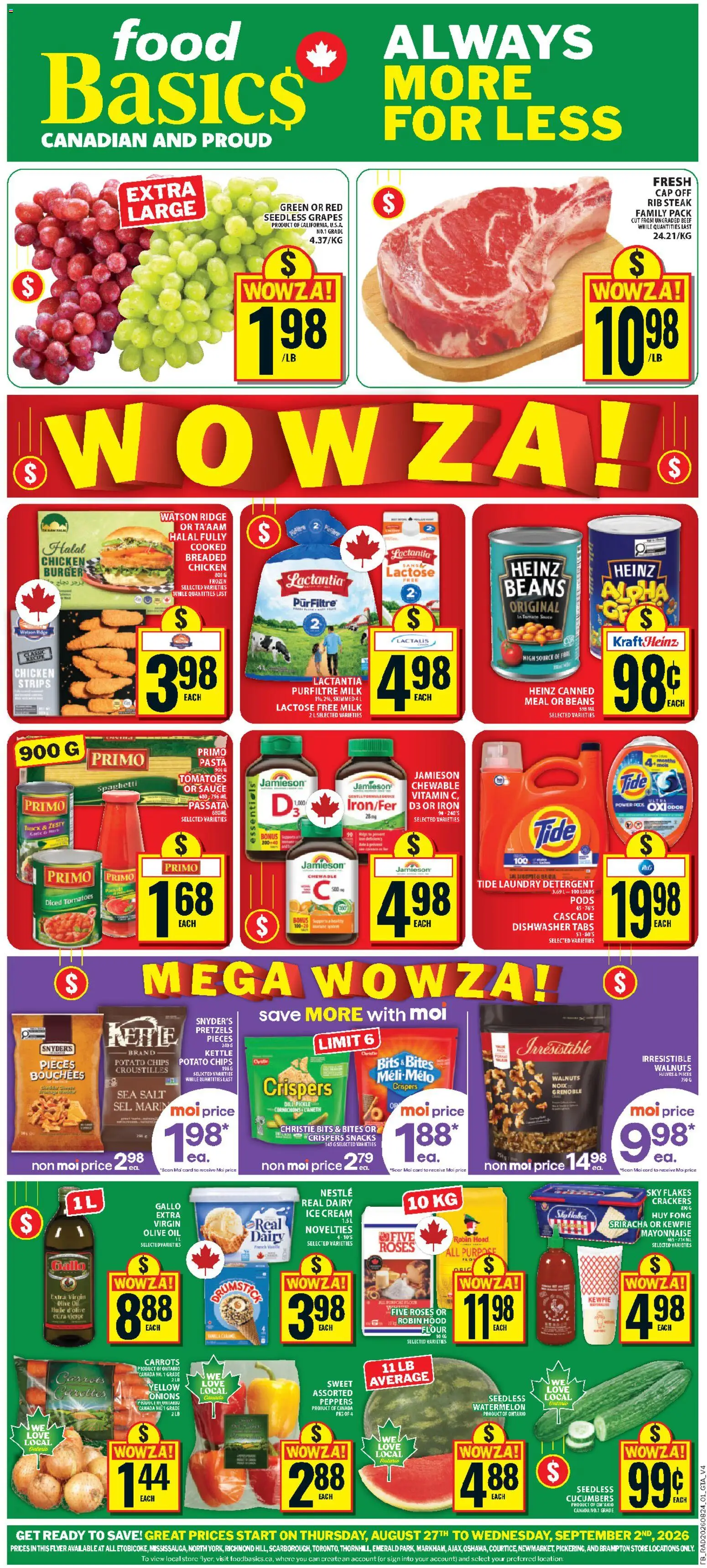 Preview of leaflet Food Basics weekly flyer / circulaire from shop Food Basics is valid from Aug 27, 2026