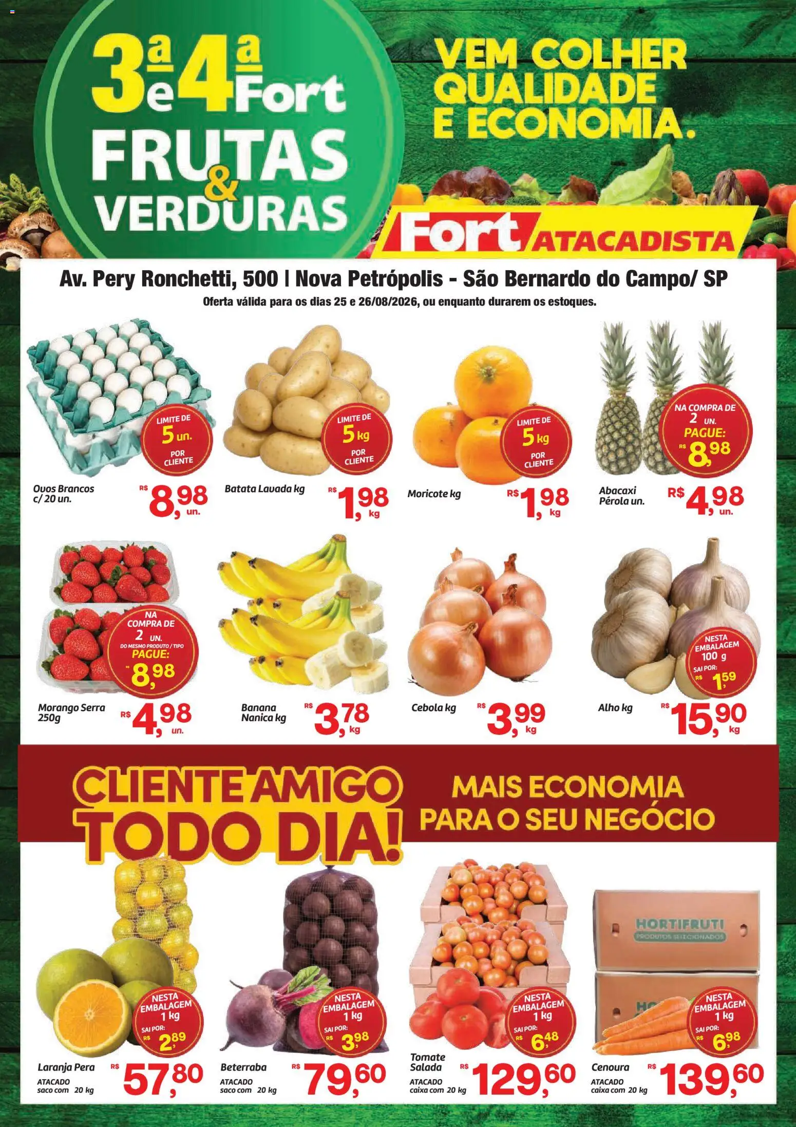 Pré-Visualização do folheto "Fort Atacadista ofertas Frutas, Verduras" da loja Fort Atacadista válido a partir de 25/08/2026