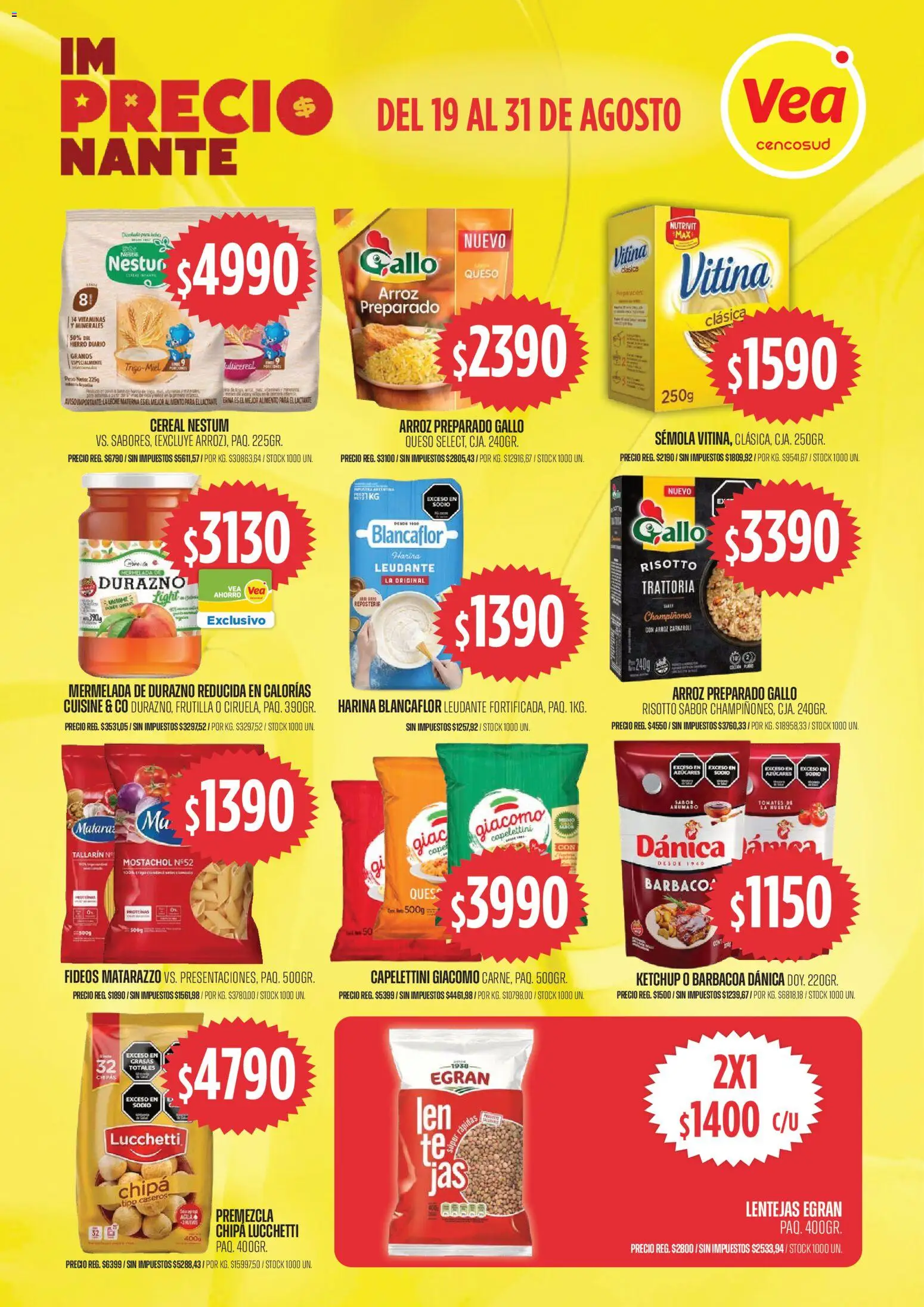 Vista previa del folleto de la tienda Vea válido desde el 18/08/2026 - Vitaminas, Peso, Queso, Frutilla, Durazno, Fideos, Champiñones, Mermelada