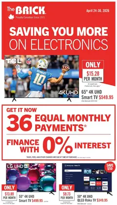 Un aperçu du dépliant The Brick flyer / circulaire du magasin The Brick est valide à partir 24 avr. 2026
