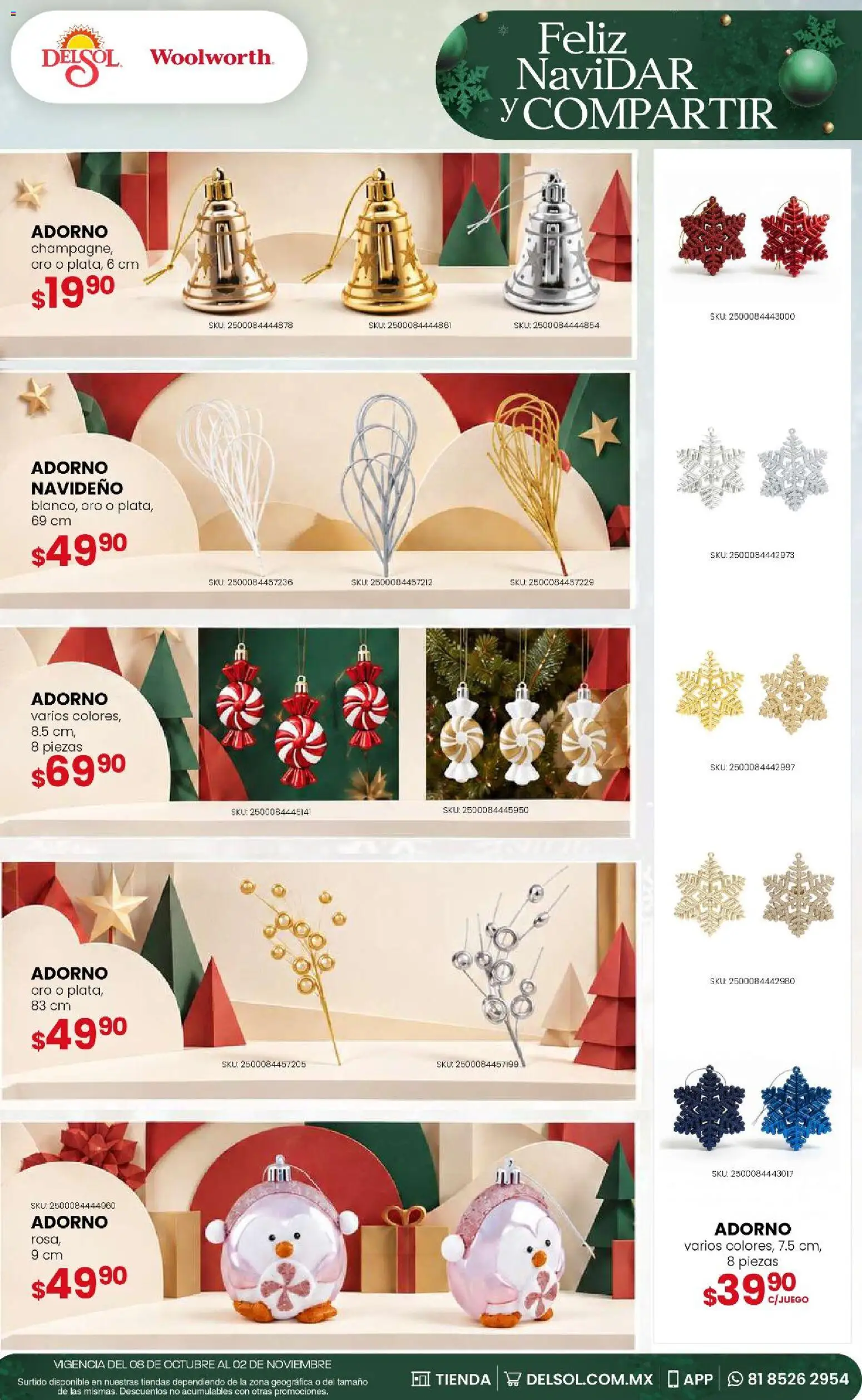 Vista previa las ofertas de la tienda Del Sol y Woolworth - Del Sol y Woolworth - Feliz NaviDar y Compartir desde el 08/10/2026 