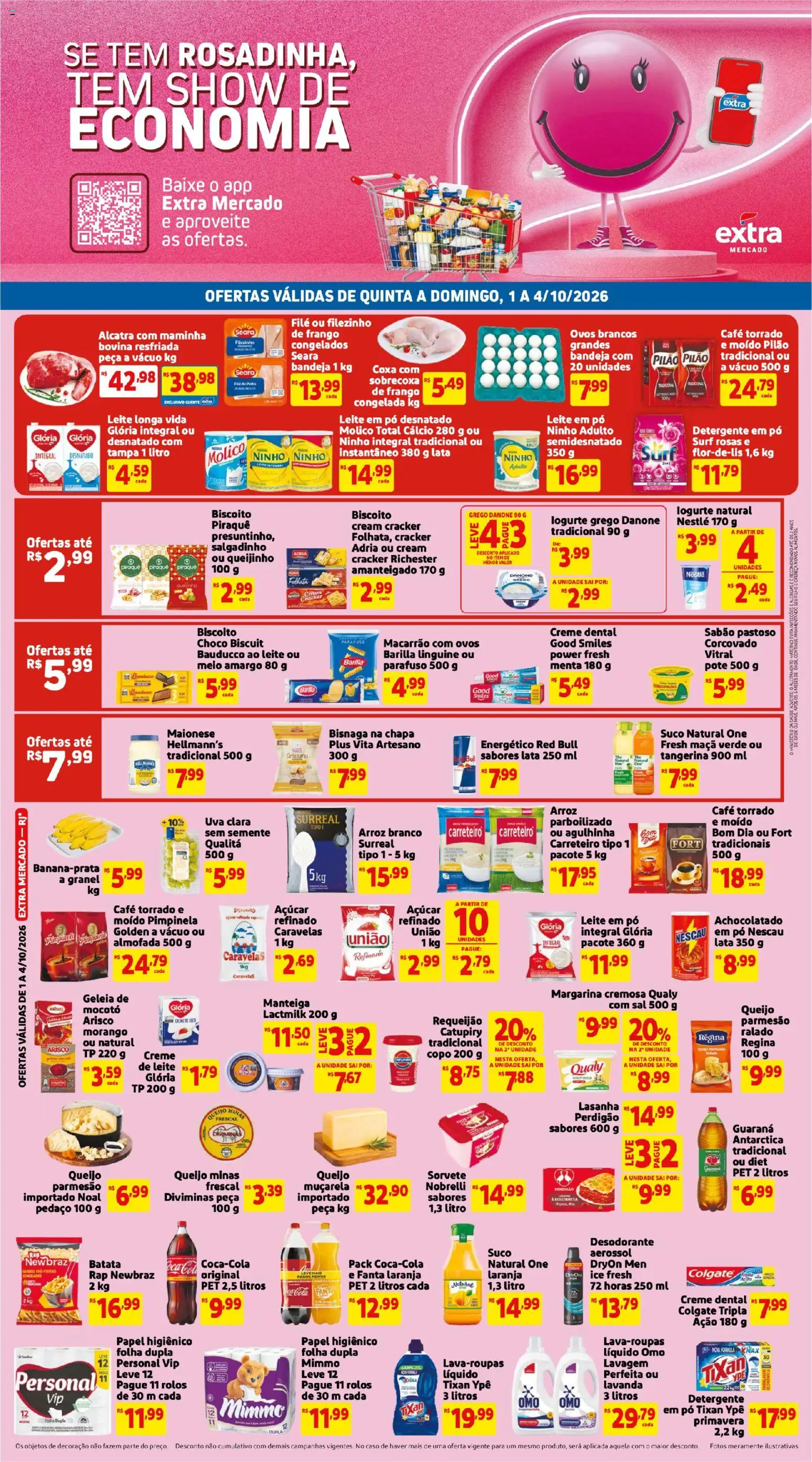 EXTRA Extra ofertas Fim de semana Mercado de 01/10/2026 (Ofertas online)