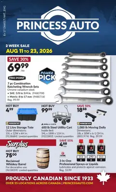 Preview of leaflet Princess Auto flyer - 2 Week Sale! from shop Princess Auto is valid from Aug 11, 2026