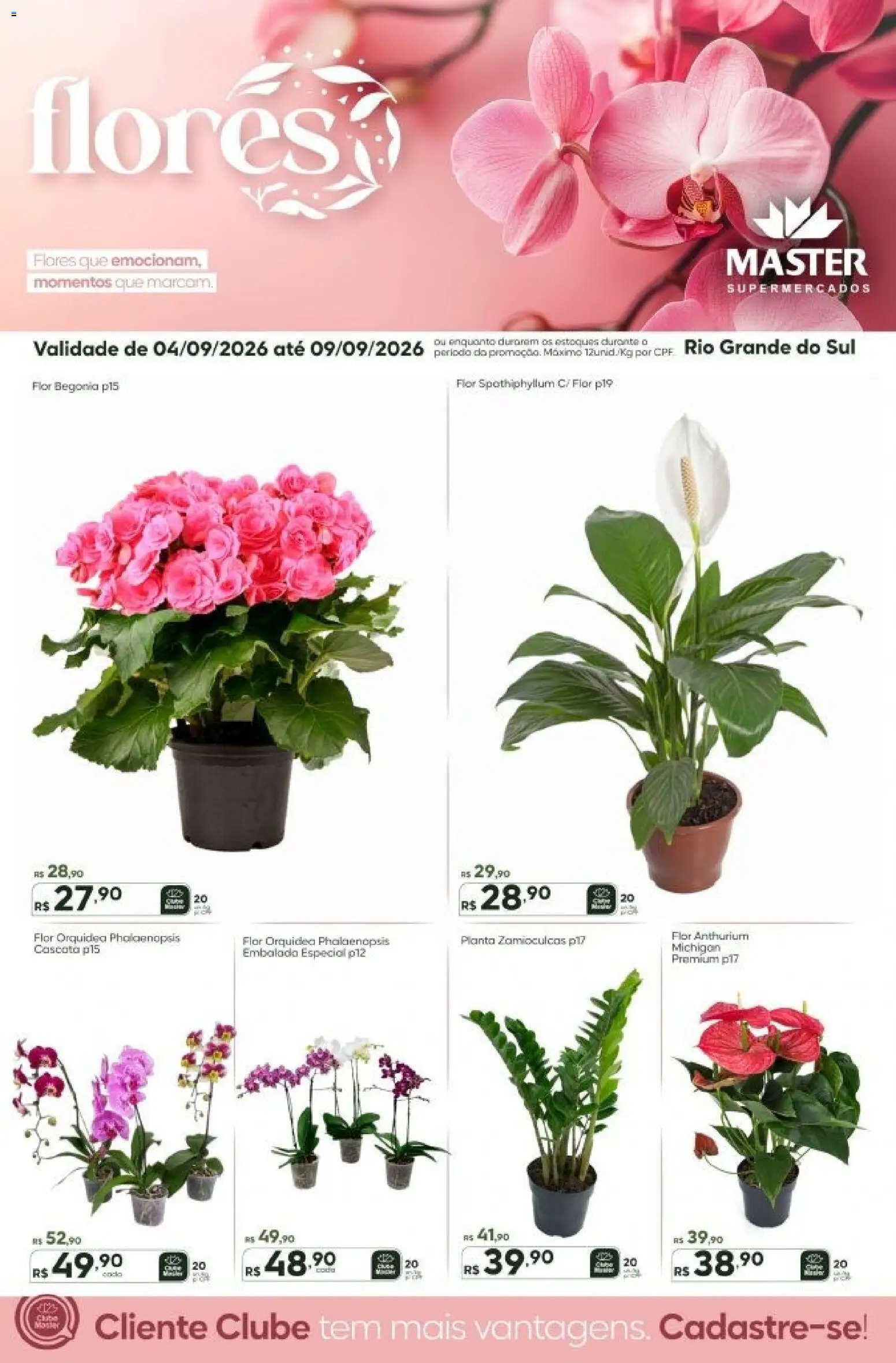 Pré-Visualização do folheto "Master ofertas Flores" da loja Master válido a partir de 04/09/2026 - Flores, Orquídea