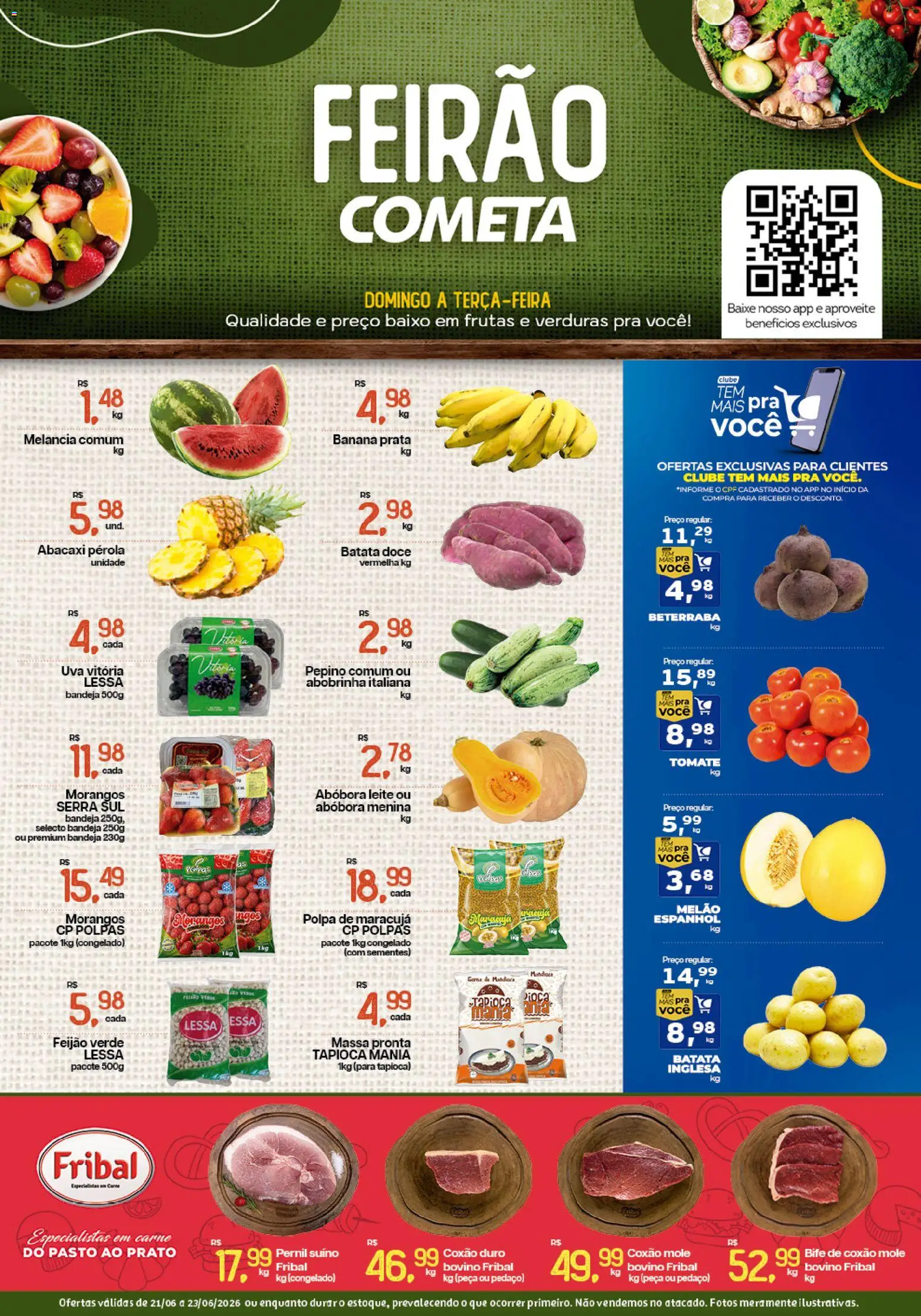 Pré-Visualização do folheto "Cometa Supermercados ofertas Feirão" da loja Cometa Supermercados válido a partir de 21/06/2026