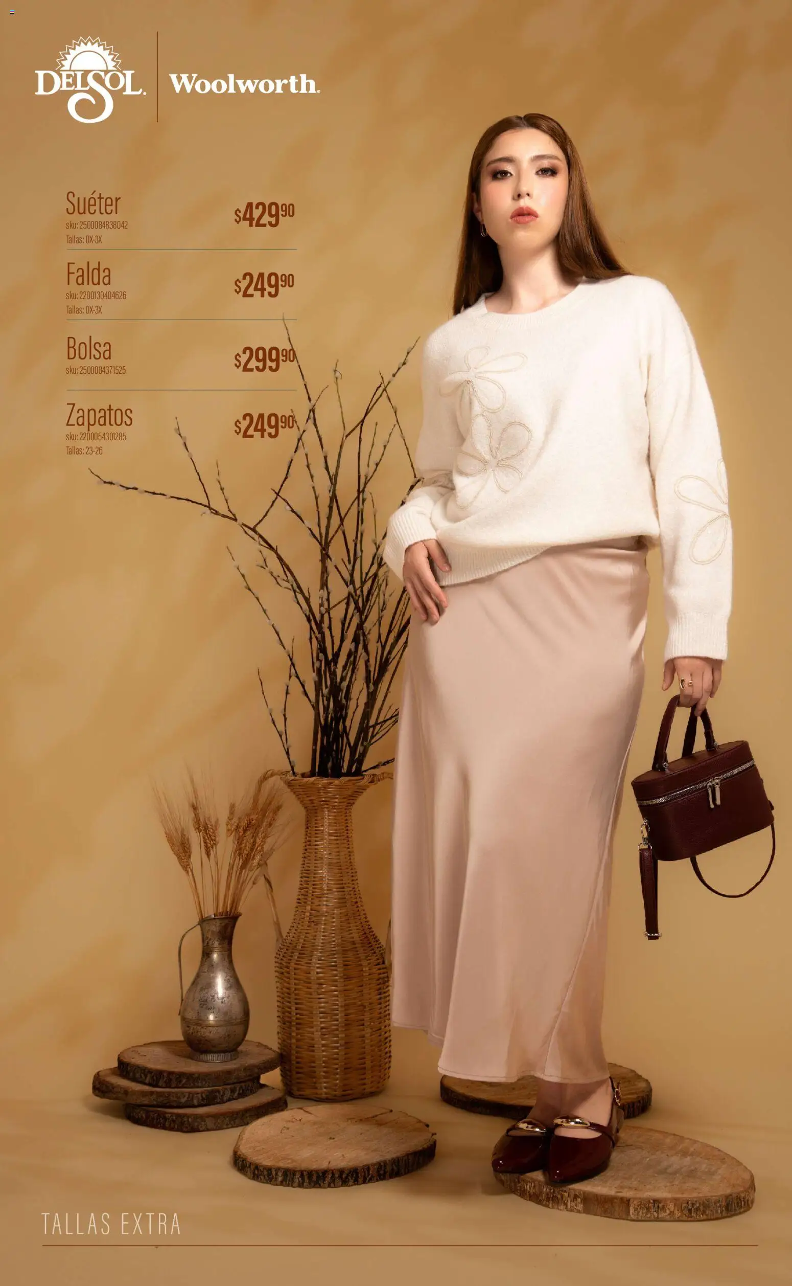 Vista previa las ofertas de la tienda Del Sol y Woolworth - Del Sol y Woolworth catálogo Luce el Otoño desde el 01/10/2026 - Zapatos, Bolsa, Suéter, Falda