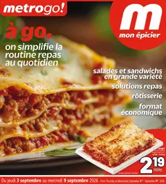 Preview of leaflet Metro circulaire - Cahier Metro GO from shop Metro is valid from Sep 03, 2026