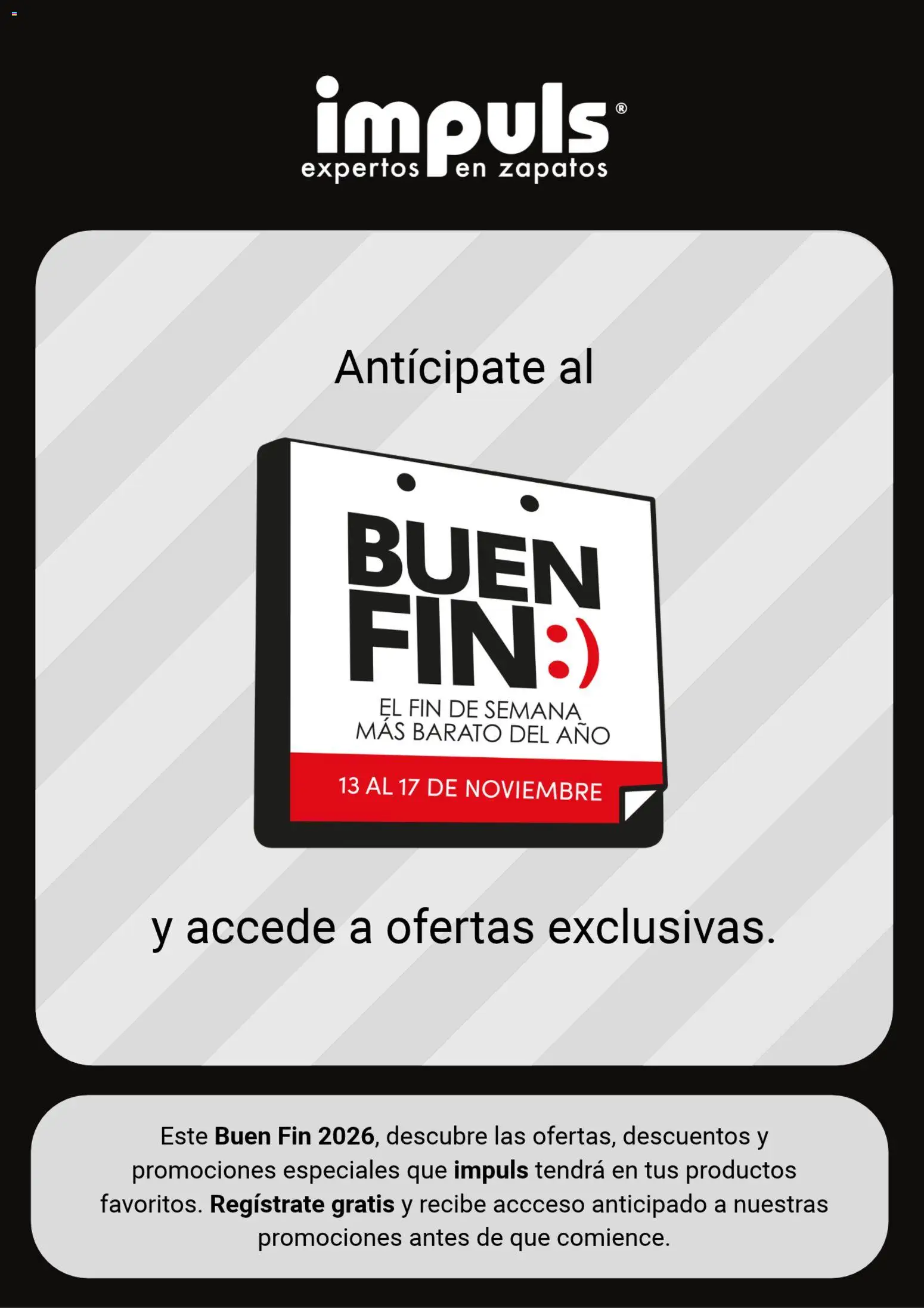 Vista previa las ofertas de la tienda Impuls - Impuls Buen Fin aviso desde el 13/10/2026 