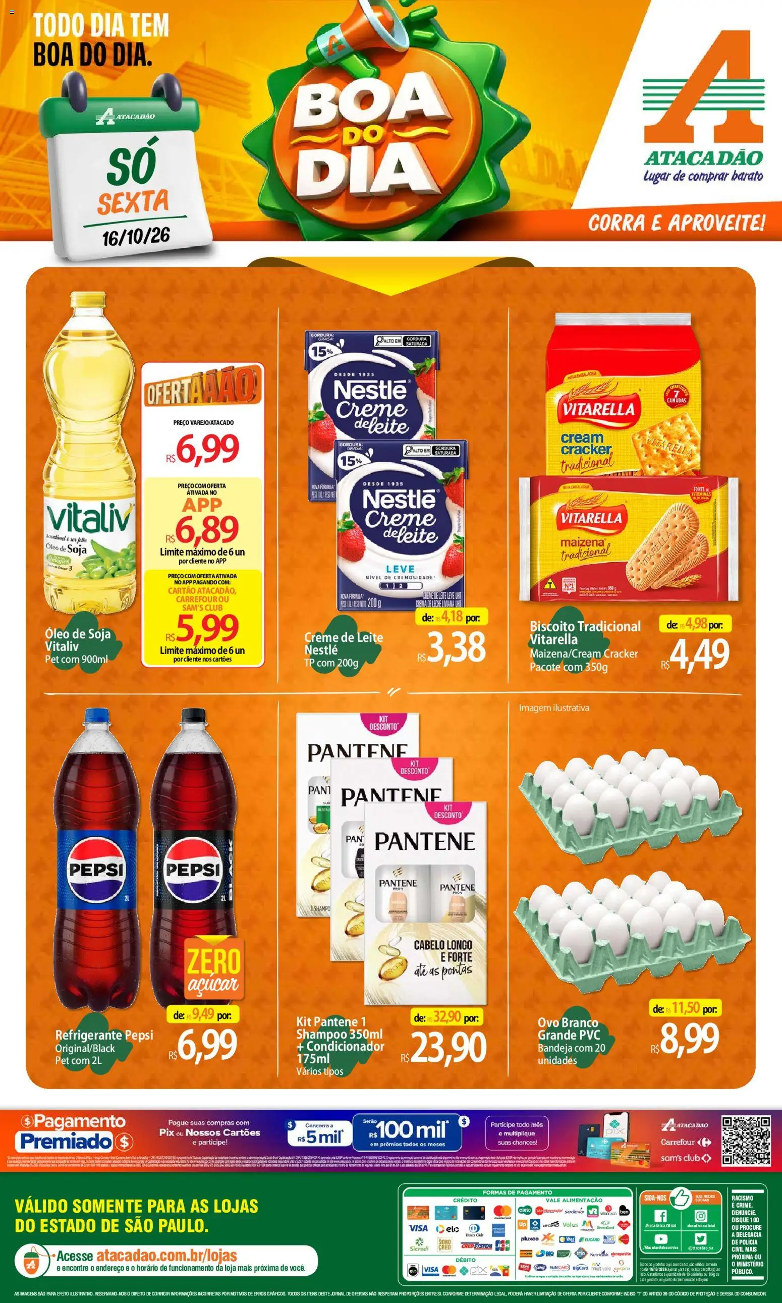 Pré-Visualização do folheto "Atacadão ofertas - SP" da loja Atacadão válido a partir de 16/10/2026