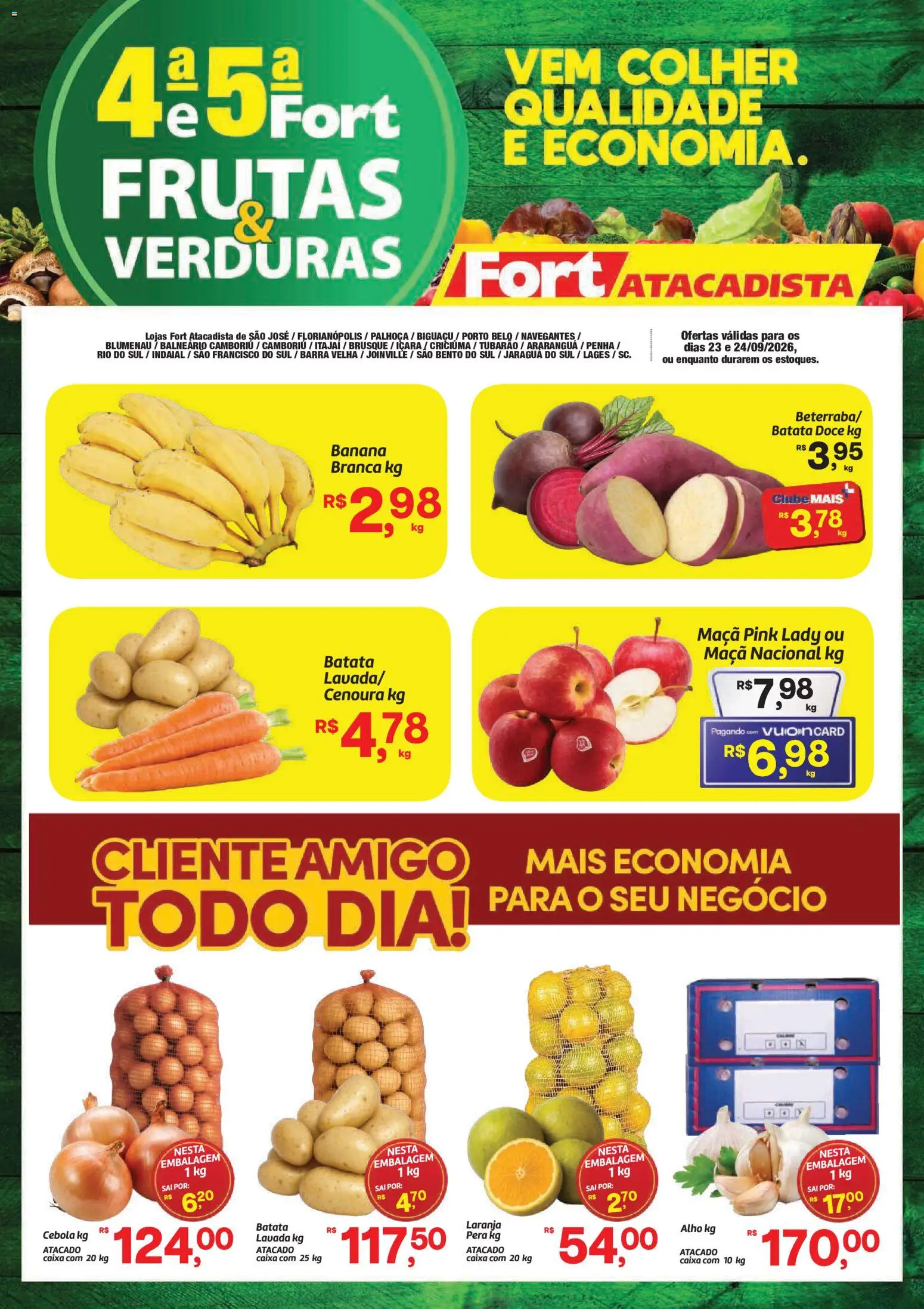 Pré-Visualização do folheto "Fort Atacadista ofertas Frutas, Verduras" da loja Fort Atacadista válido a partir de 23/09/2026