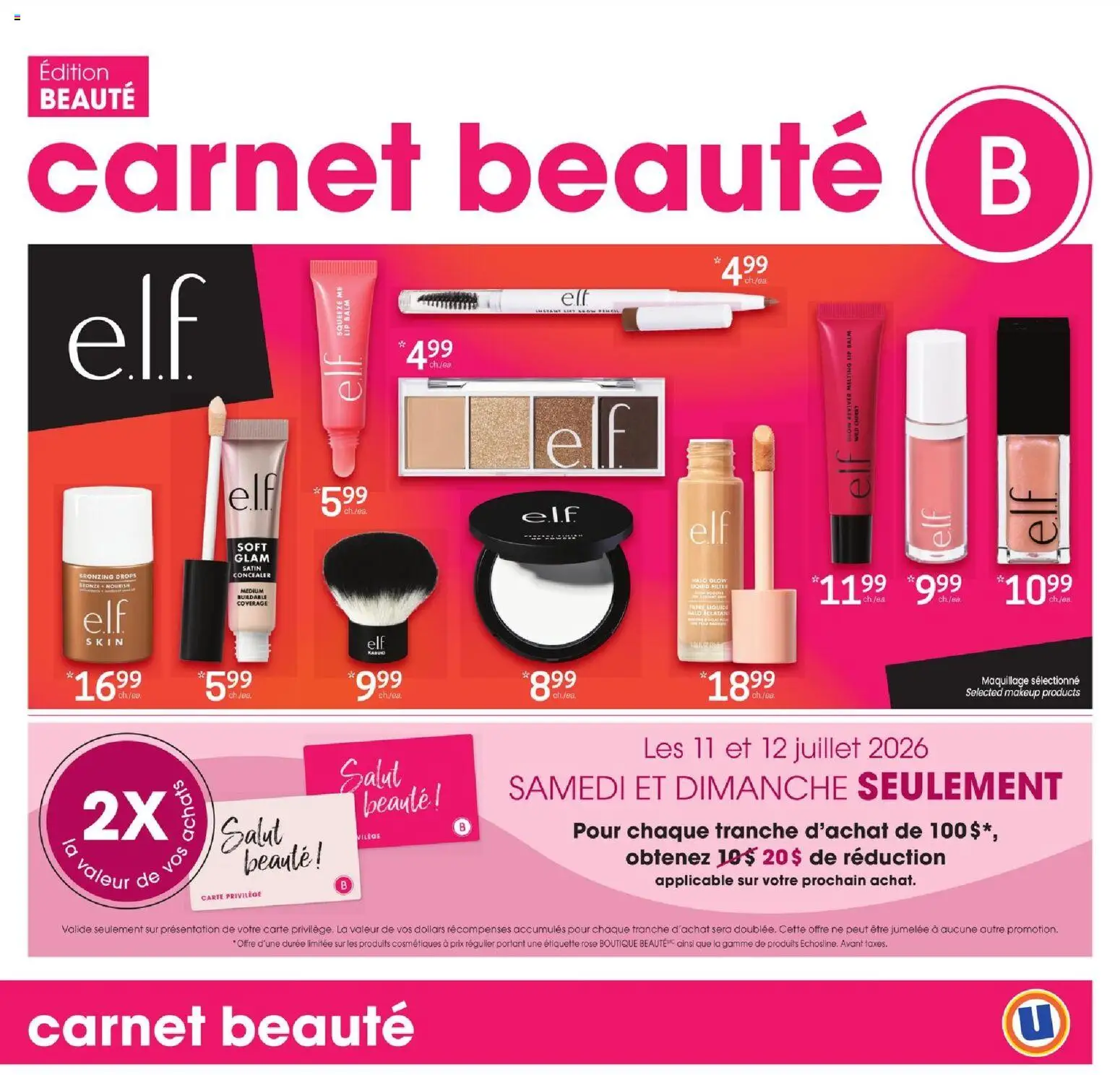 Preview of leaflet Uniprix - Carnet Beauté from shop Uniprix is valid from Jul 09, 2026 - Concealer, Lip balm