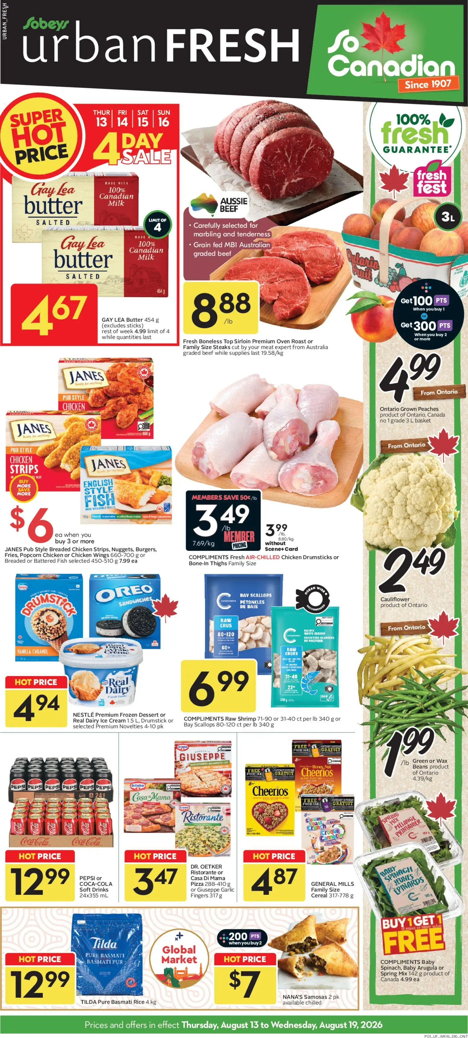 Preview of leaflet Weekly Flyer - Urban Fresh from shop Sobeys is valid from Aug 13, 2026