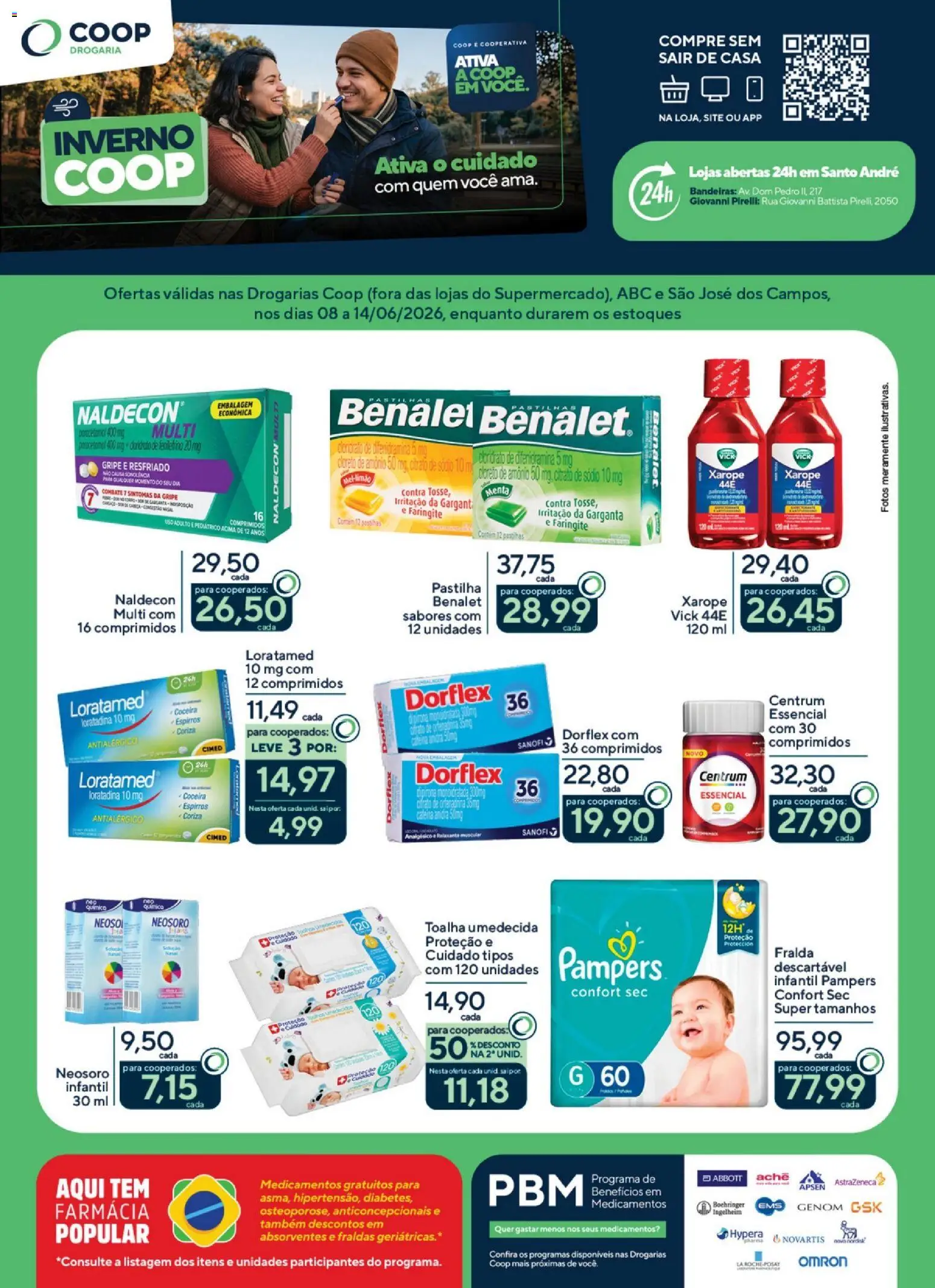 Pré-Visualização do folheto "Coop ofertas Inverno Drogaria" da loja Coop válido a partir de 08/06/2026