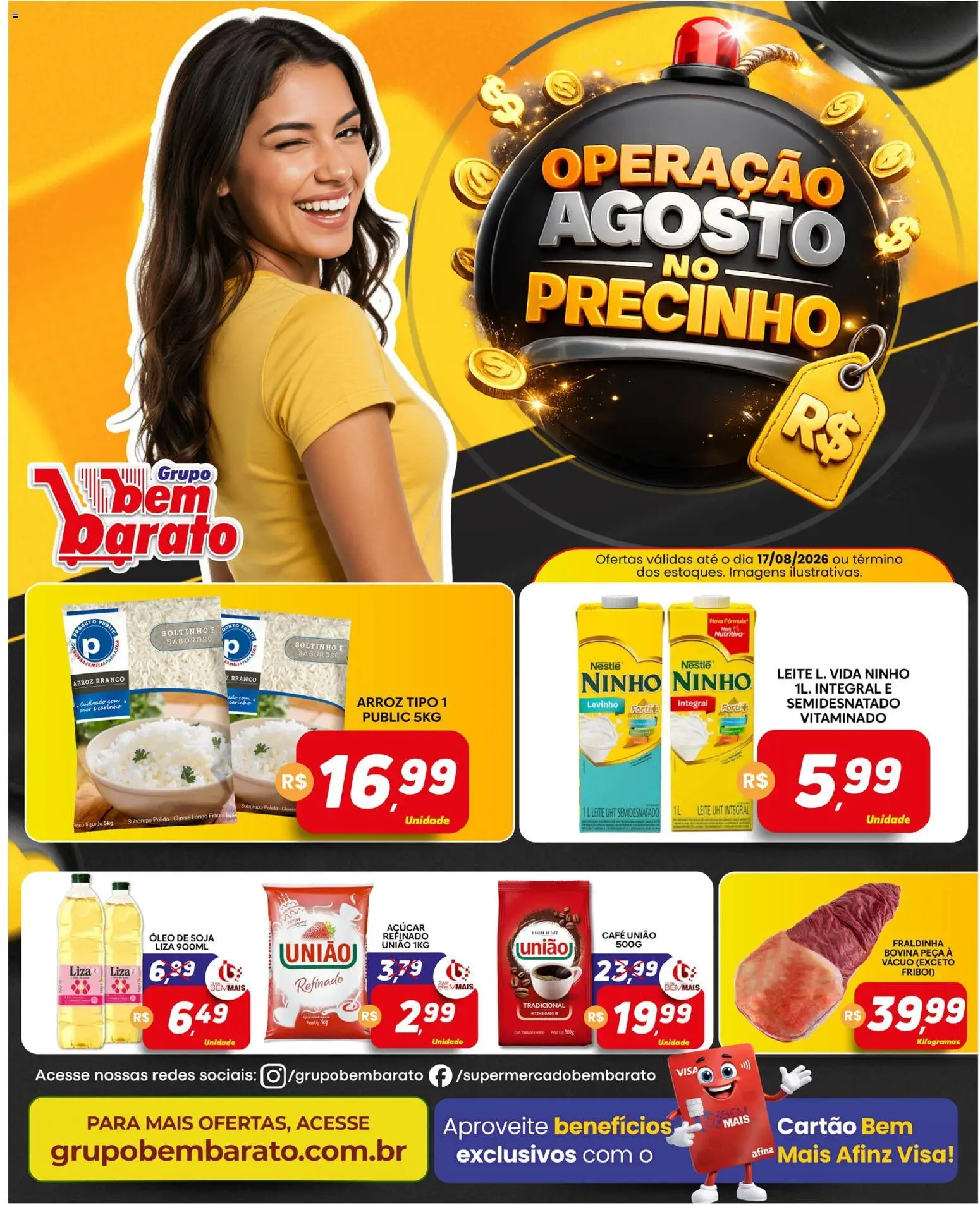 Pré-Visualização do folheto "Supermercado Bem Barato - Ofertas da semana" da loja Supermercado Bem Barato válido a partir de 11/08/2026