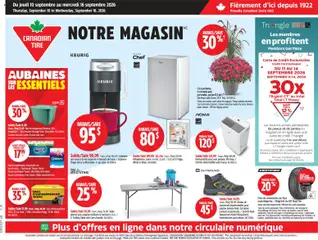 Preview of leaflet Canadian Tire circulaire from shop Canadian Tire is valid from Sep 10, 2026